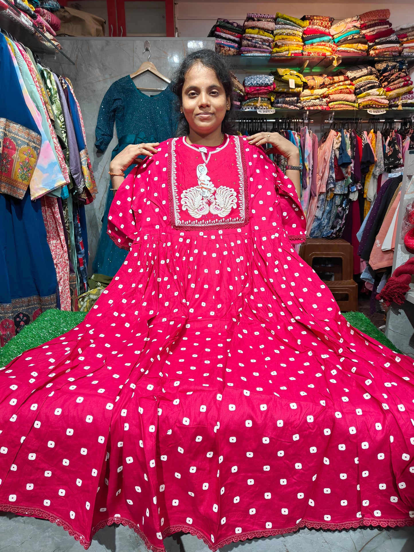Trendy Peacock Work Umbrella Kurtis | 4XL to 7XL – ₹550 | MUK550