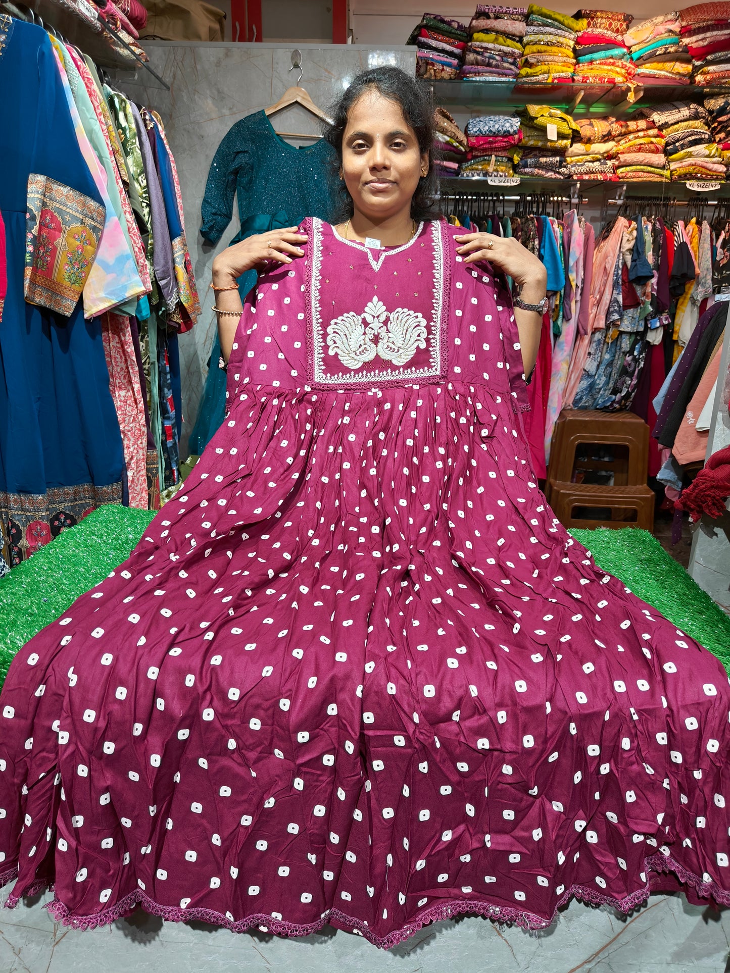 Trendy Peacock Work Umbrella Kurtis | 4XL to 7XL – ₹550 | MUK550