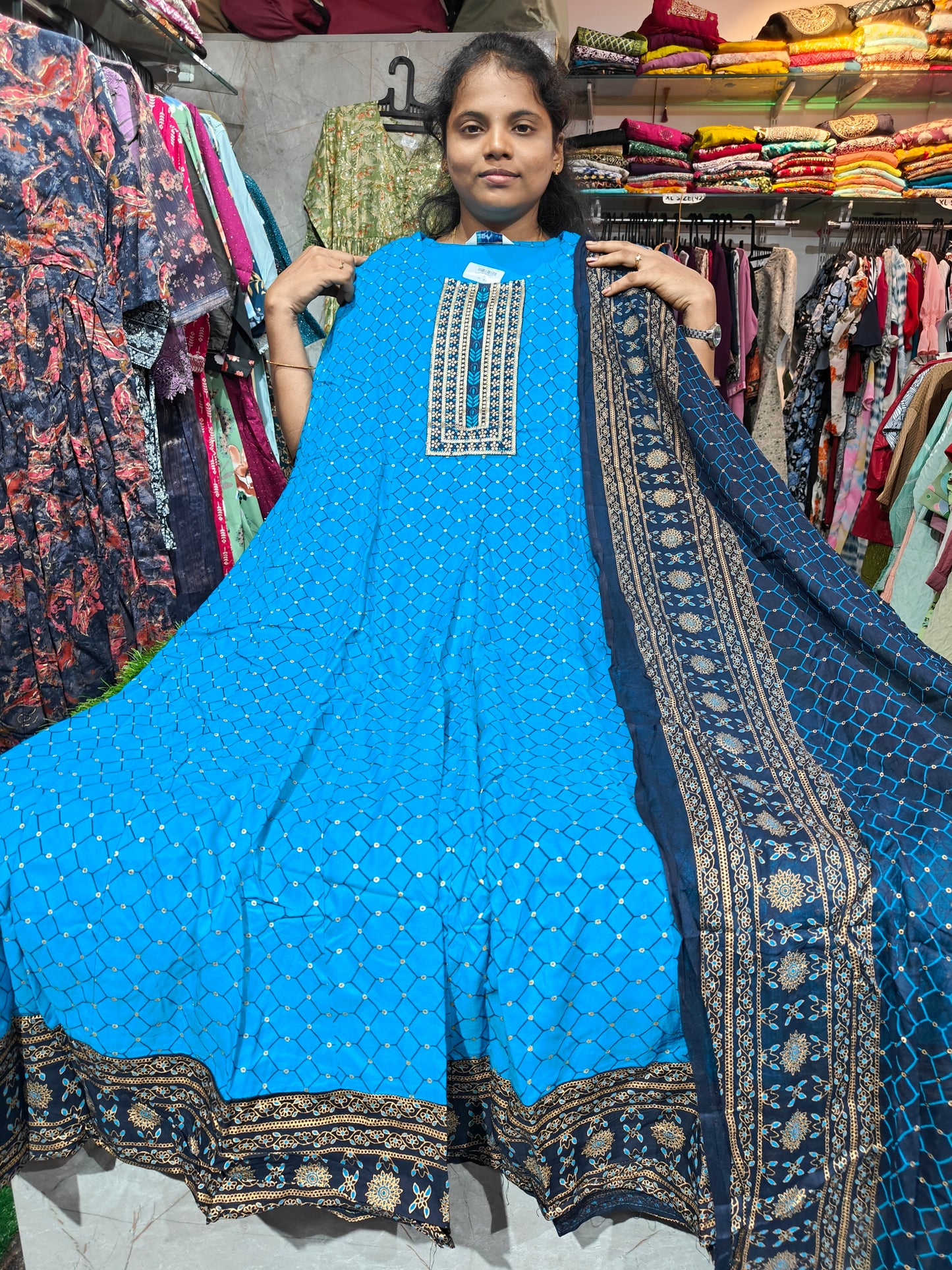 Branded Top with Shawl – Cotton Rayon | XL & XXL | Elegant Women’s Wear | ₹550 | BTS550