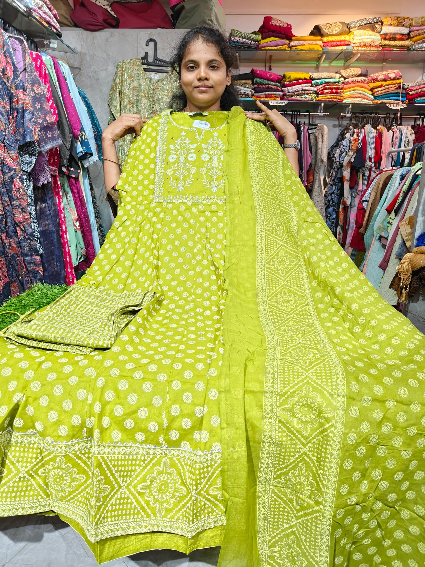 Anarkali Cotton Rayon Full Sets – XL & XXL | Elegant Women’s Ethnic Wear | ₹799 | GTSS799