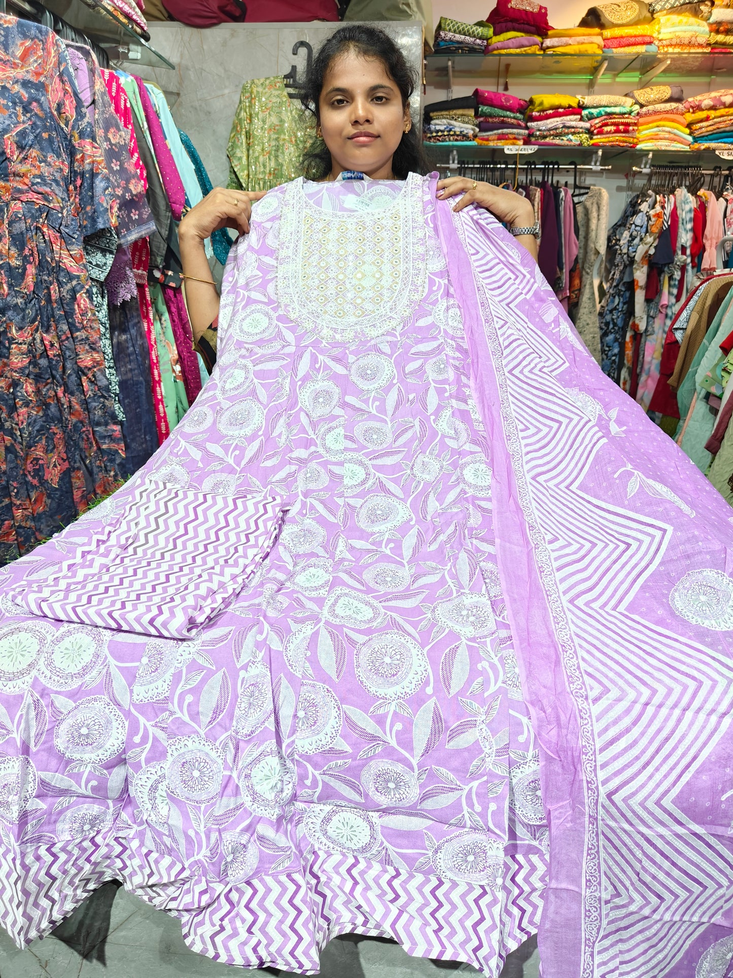 Anarkali Cotton Rayon Full Sets – XL & XXL | Elegant Women’s Ethnic Wear | ₹749 | LPTSS749