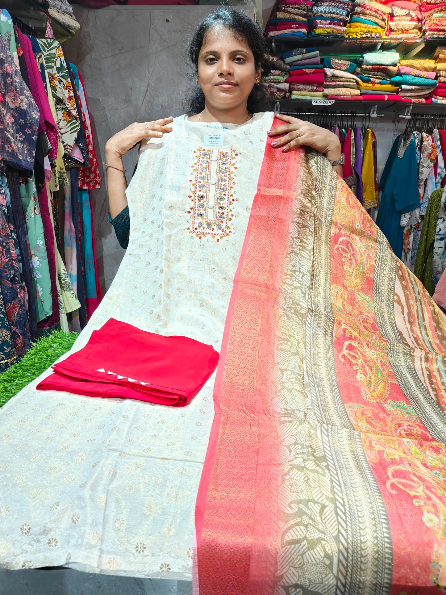 Silk Partywear Salwar Set with Grand Shawl | Elegant Ethnic Wear | Sizes M to XXL β βΉ1249