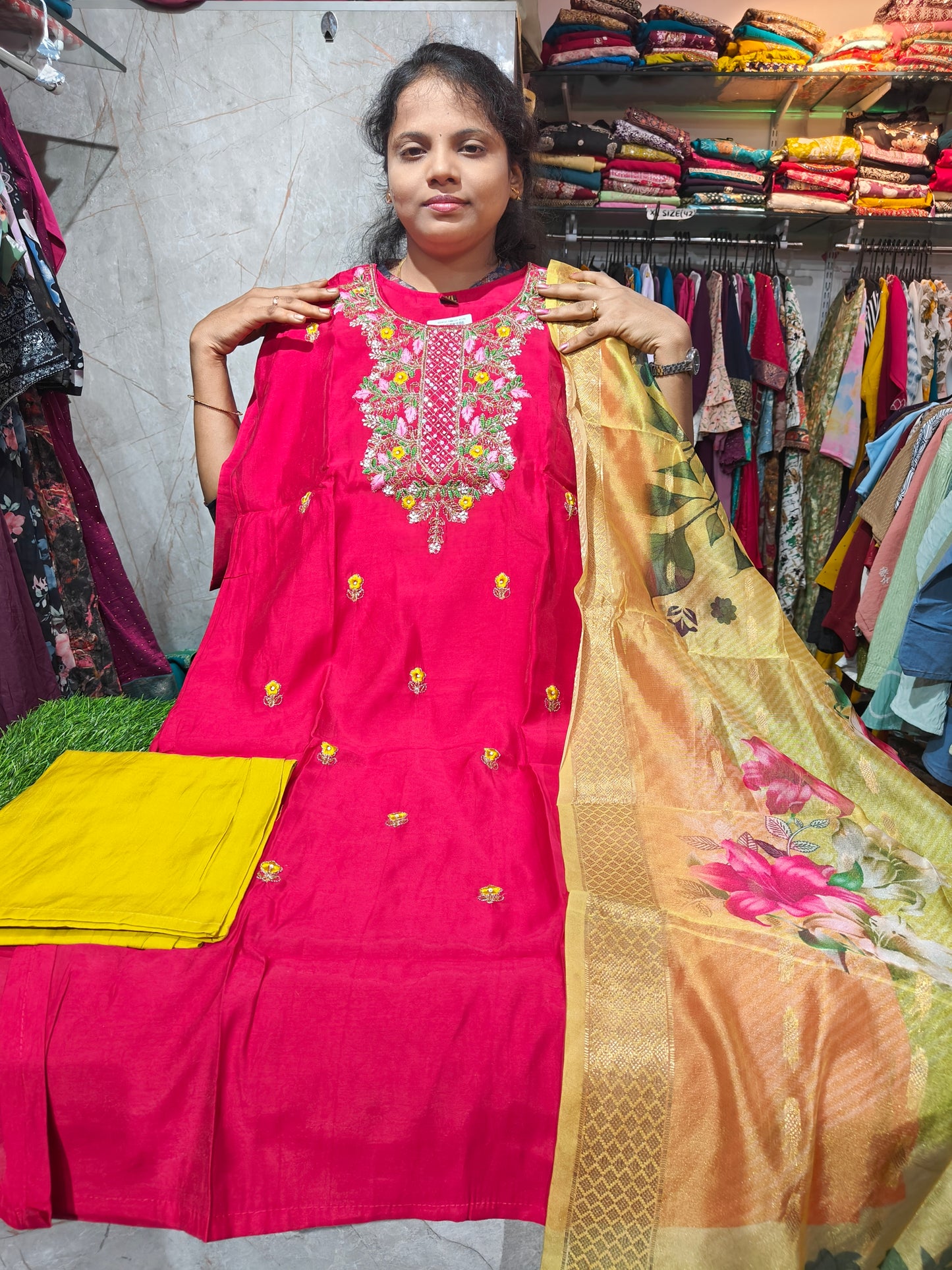 Fancy Silk Salwar Set with Digital Dupatta & Bottom – Silk Fabric – PSFS4