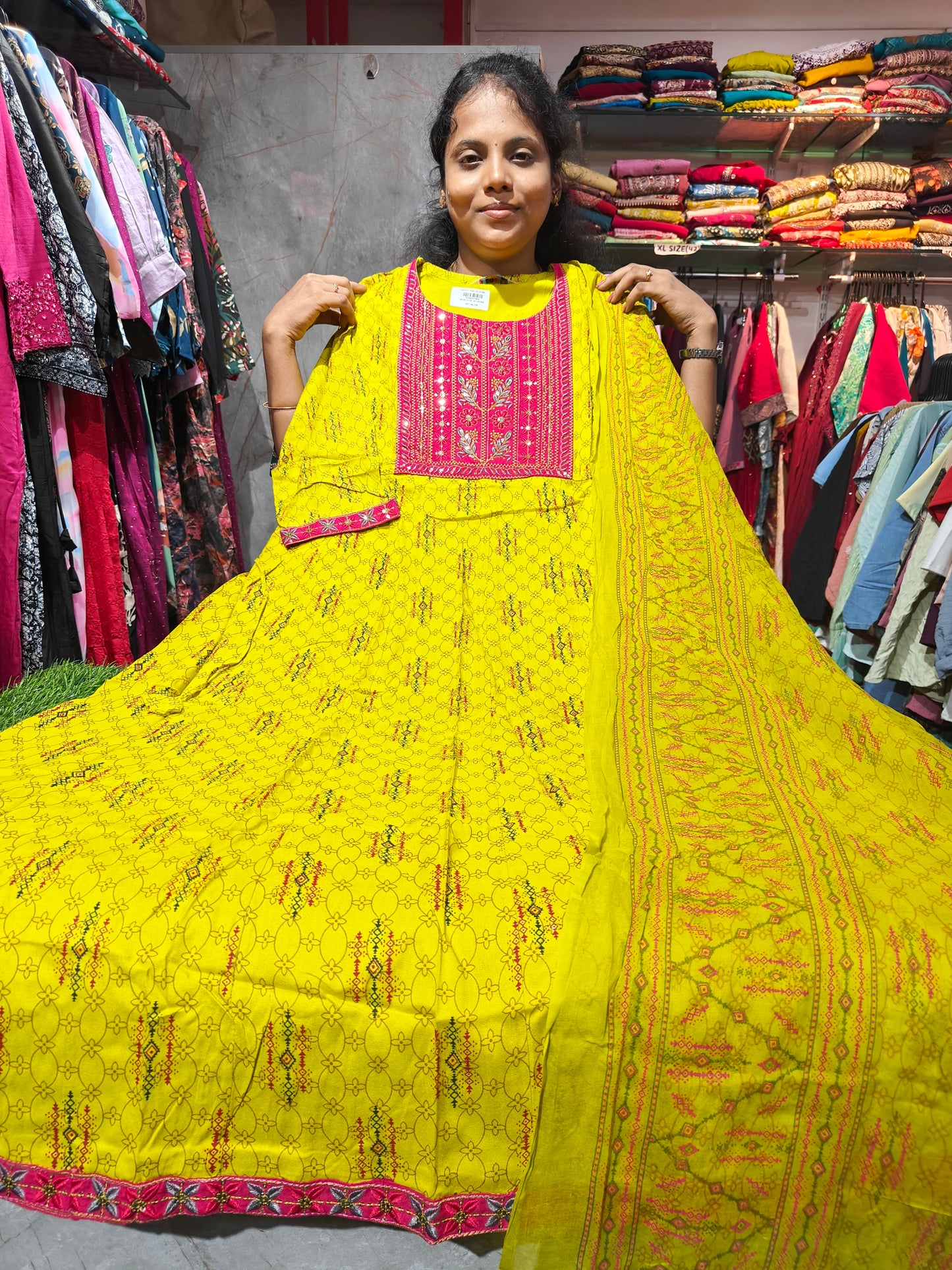 Anarkali Top with Shawl – Cotton Rayon | XL & XXL | Elegant Women’s Wear | ₹649 | RSTS4