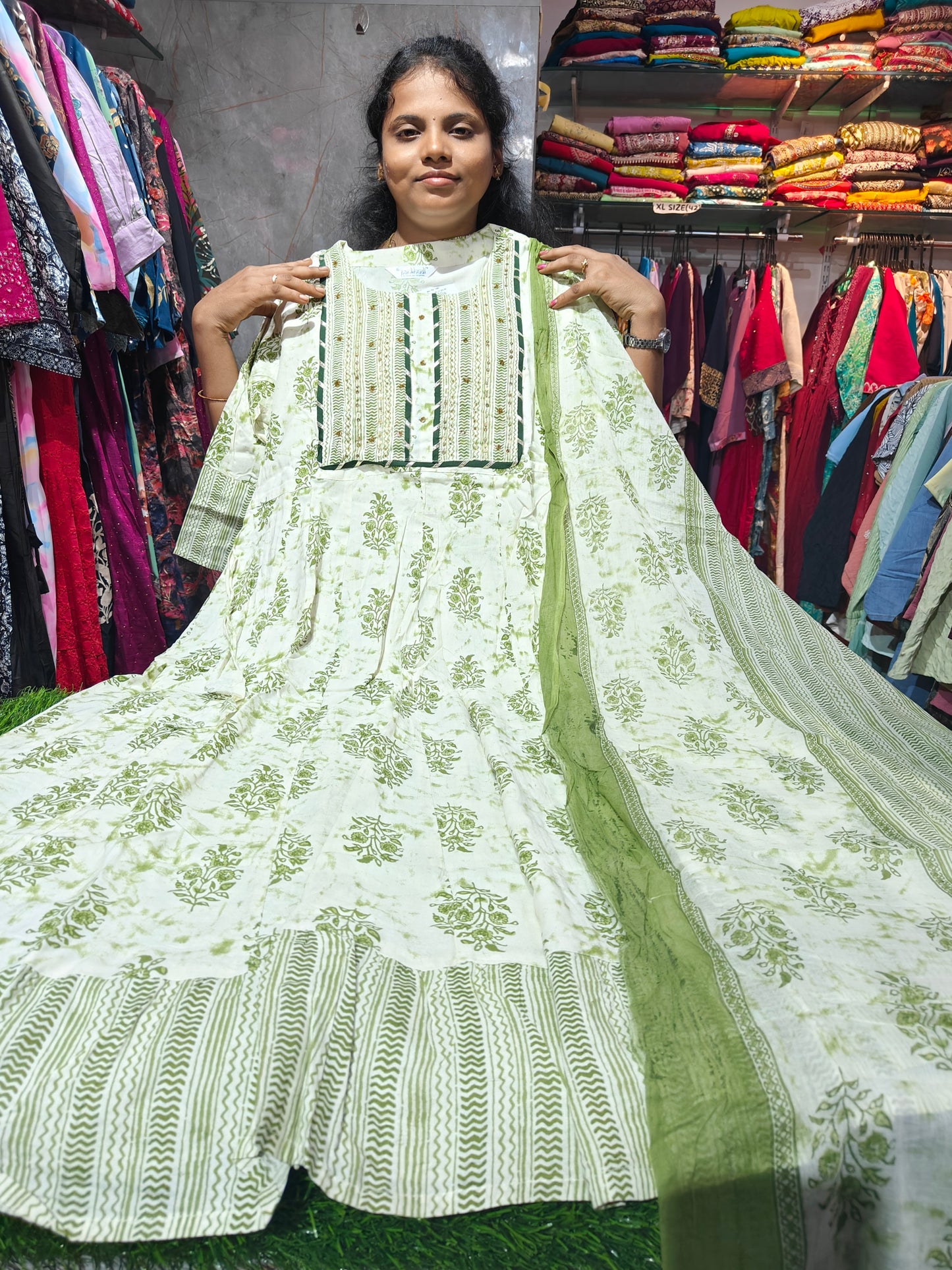 Anarkali Top with Shawl – Cotton Rayon | XL & XXL | Elegant Women’s Wear | ₹649 | RSTS9