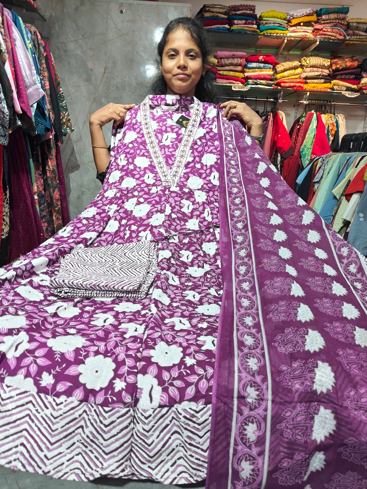 Anarkali Cotton Rayon Full Sets – XL & XXL | Elegant Women’s Ethnic Wear | ₹799 | RSCS3