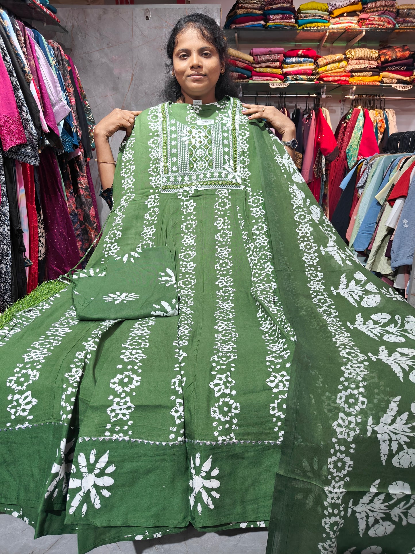 Anarkali Cotton Rayon Full Sets – XL & XXL | Elegant Women’s Ethnic Wear | ₹799 | RSCS1