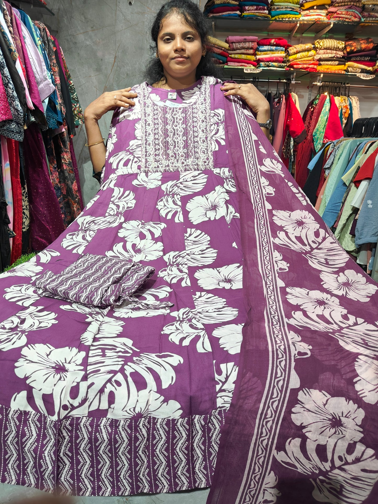 Anarkali Cotton Rayon Full Sets – XL & XXL | Elegant Women’s Ethnic Wear | ₹799 | RSCS2