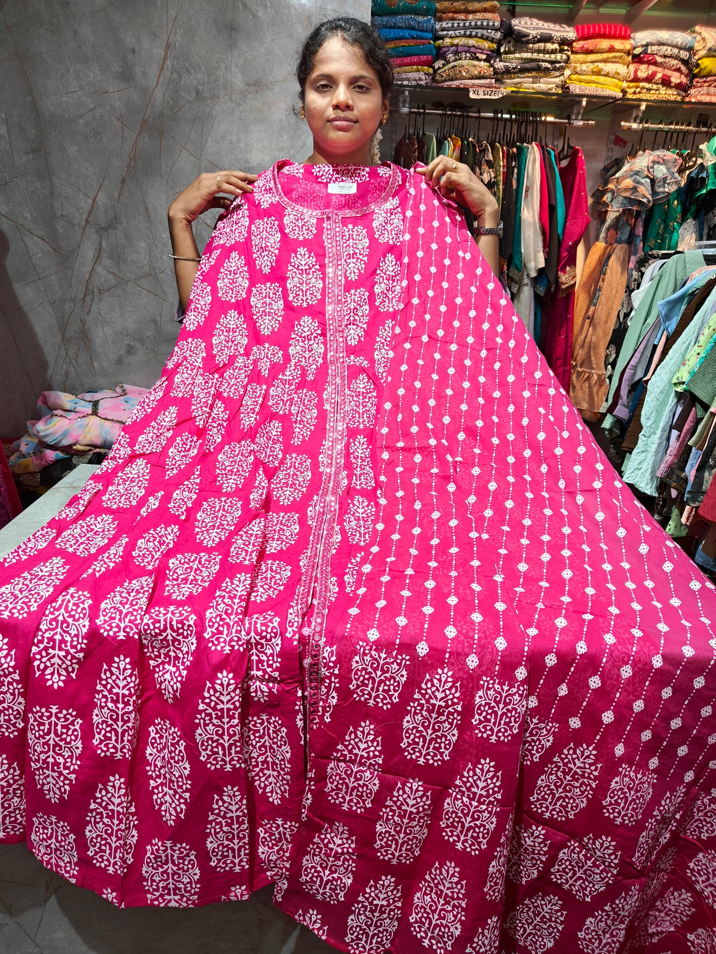 Rayon Cotton Anarkali Kurti with Dupatta | 4XL to 7XL PSTS15