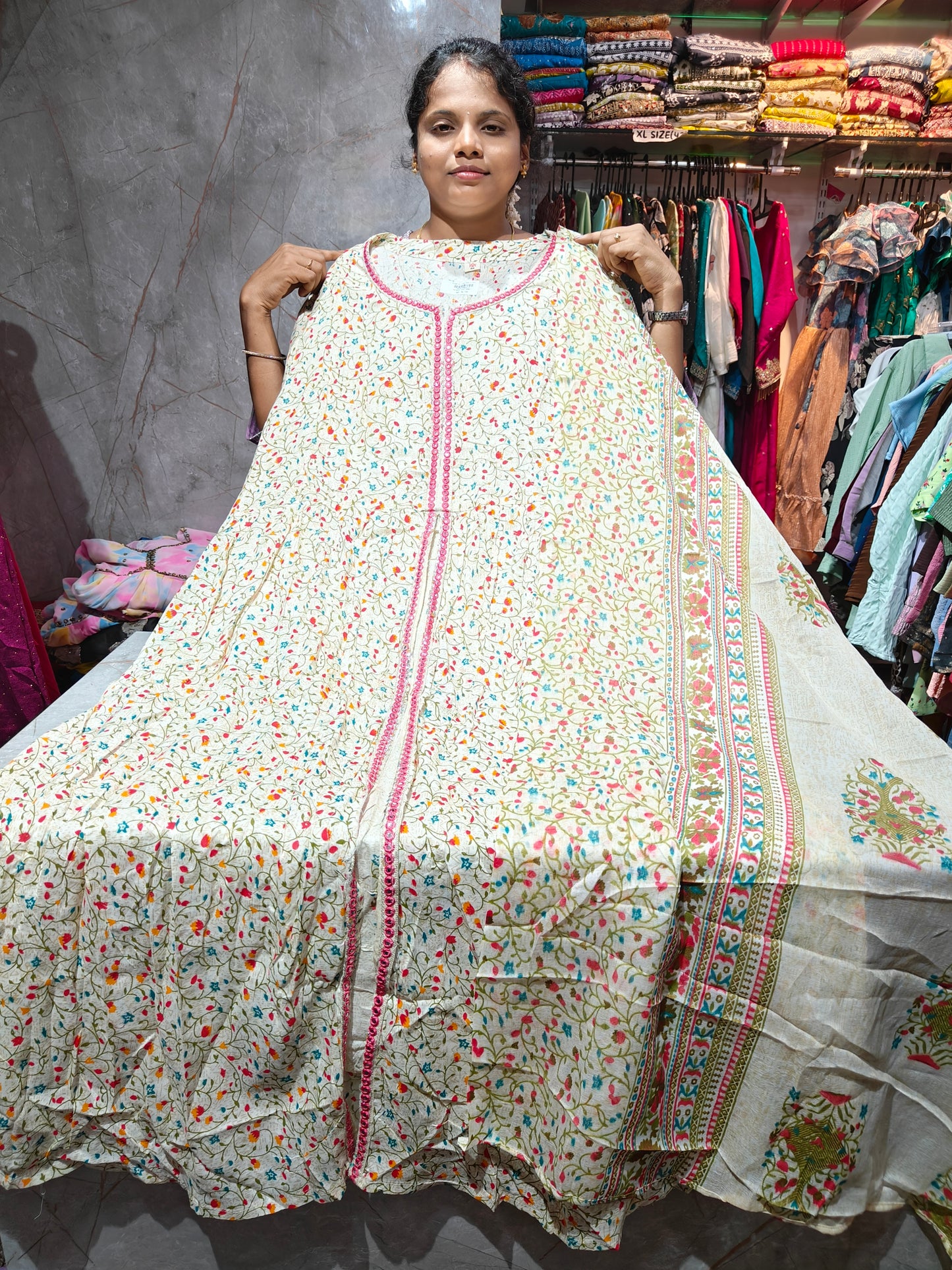 Rayon Cotton Anarkali Kurti with Dupatta | 4XL to 7XL PSTS12