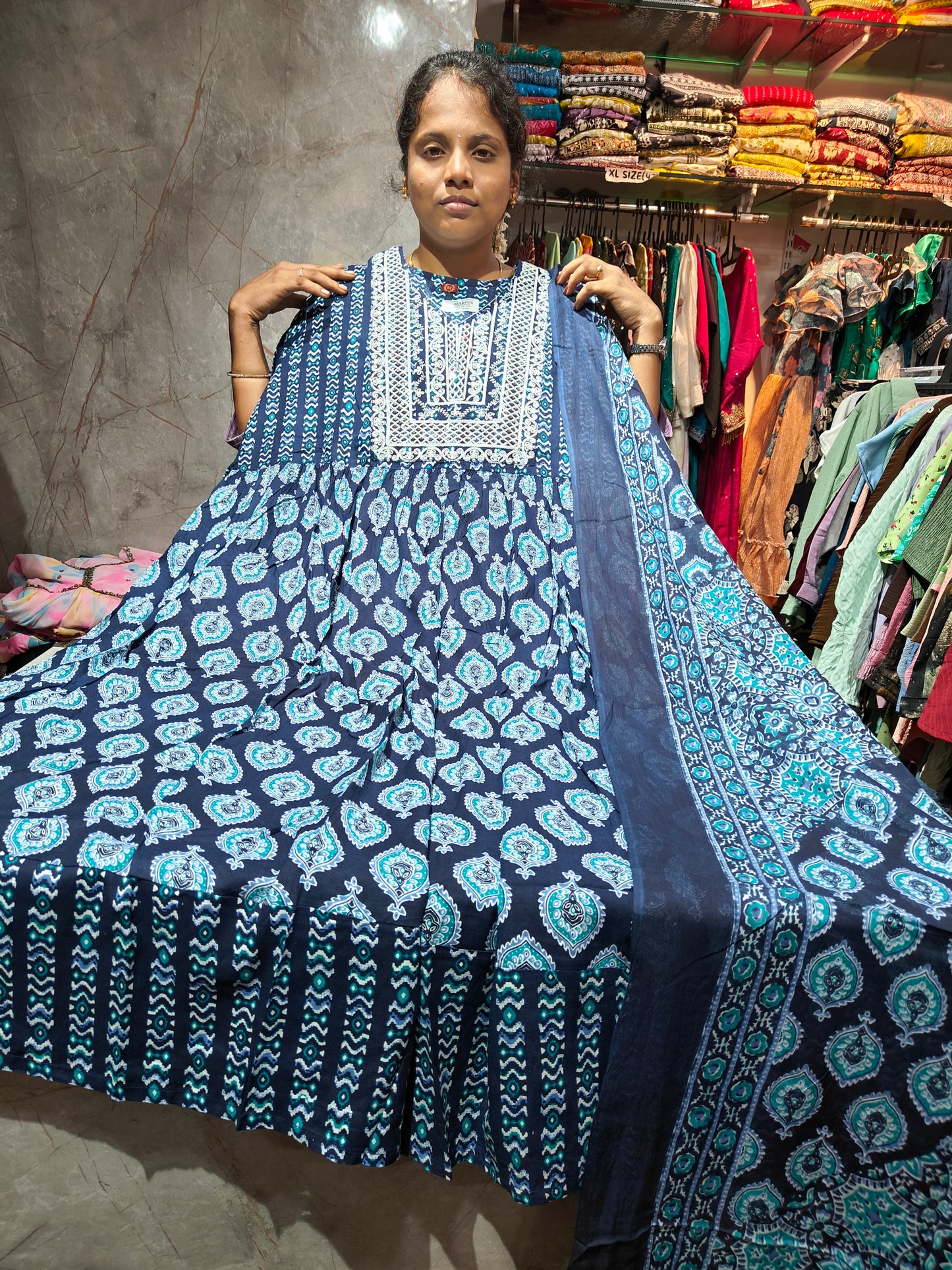 Rayon Cotton Anarkali Kurti with Dupatta | 3XL to 6XL PSTS14