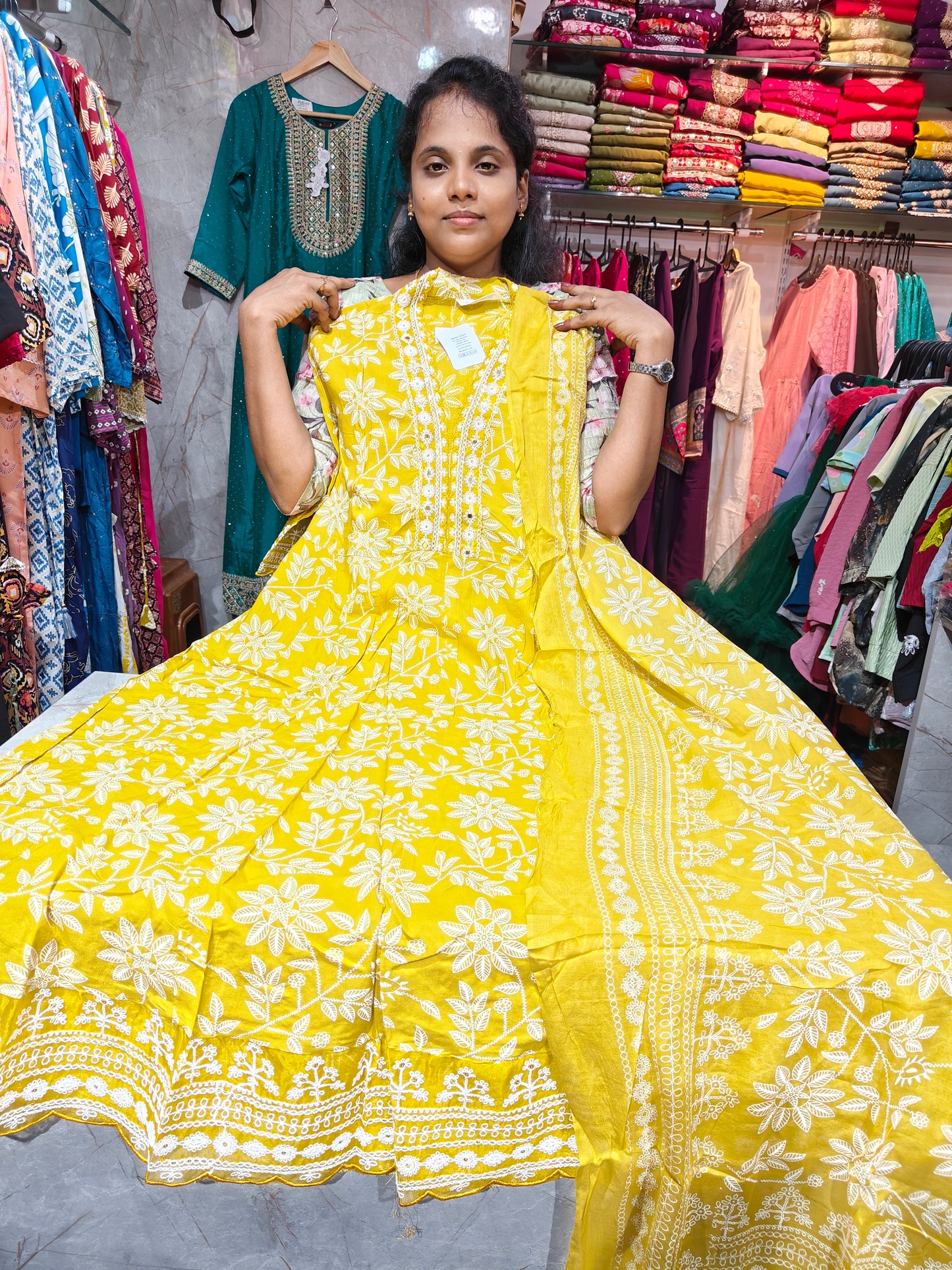 Anarkali Top with Shawl – Cotton Rayon | Elegant Women’s Wear | ₹699 | RSTS42