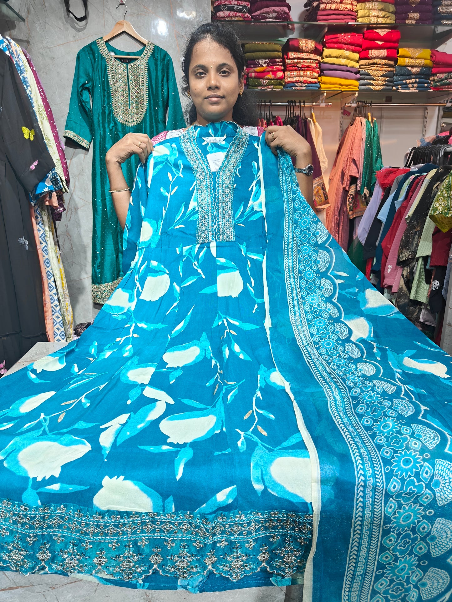 Anarkali Top with Shawl – Cotton Rayon | Elegant Women’s Wear | ₹699 | RSTS42