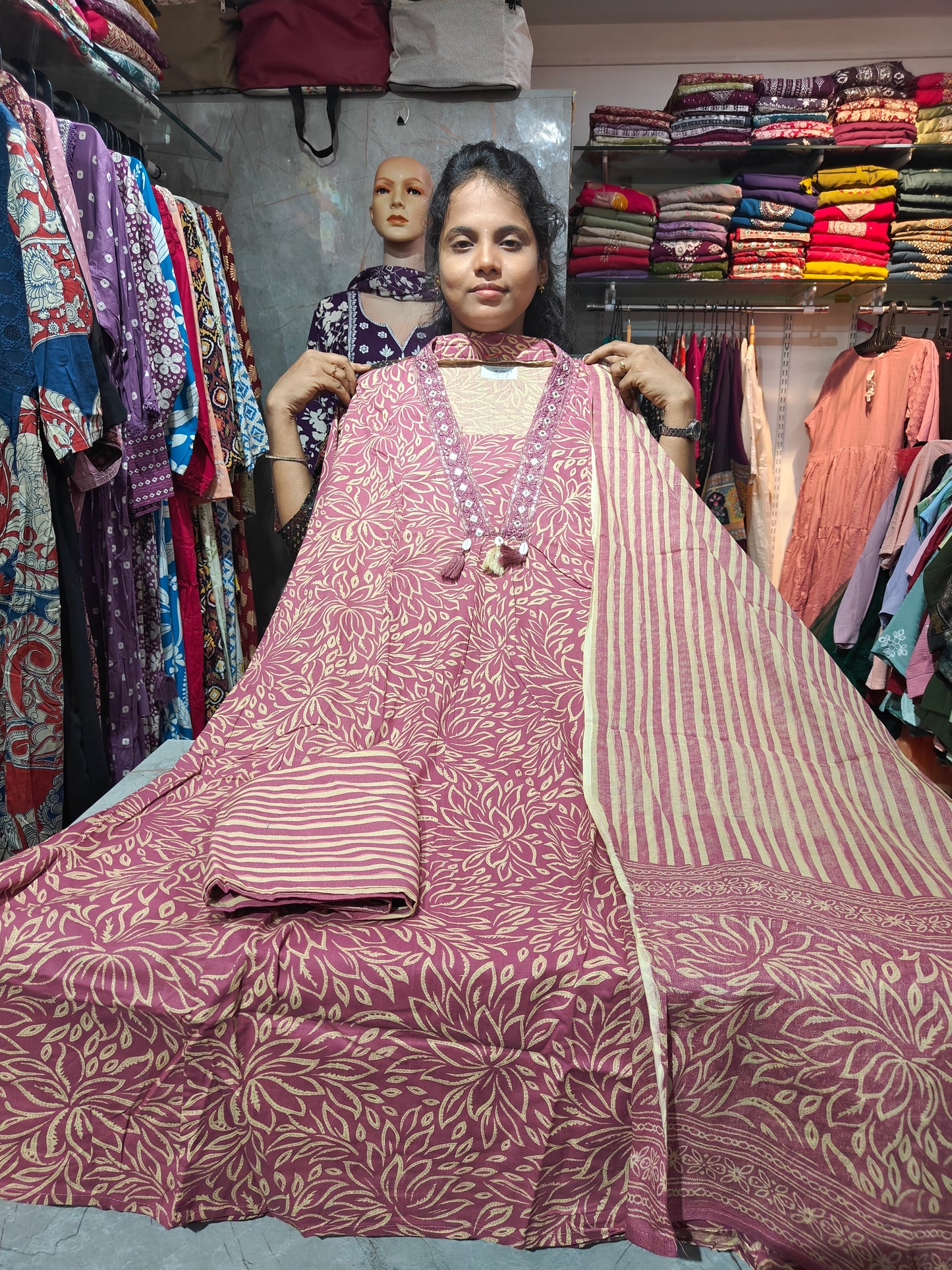 PSCS23 Umbrella Pure Cotton Kurti Set – Plus Size 3XL to 6XL | Premium Full Set | Best Price ₹899