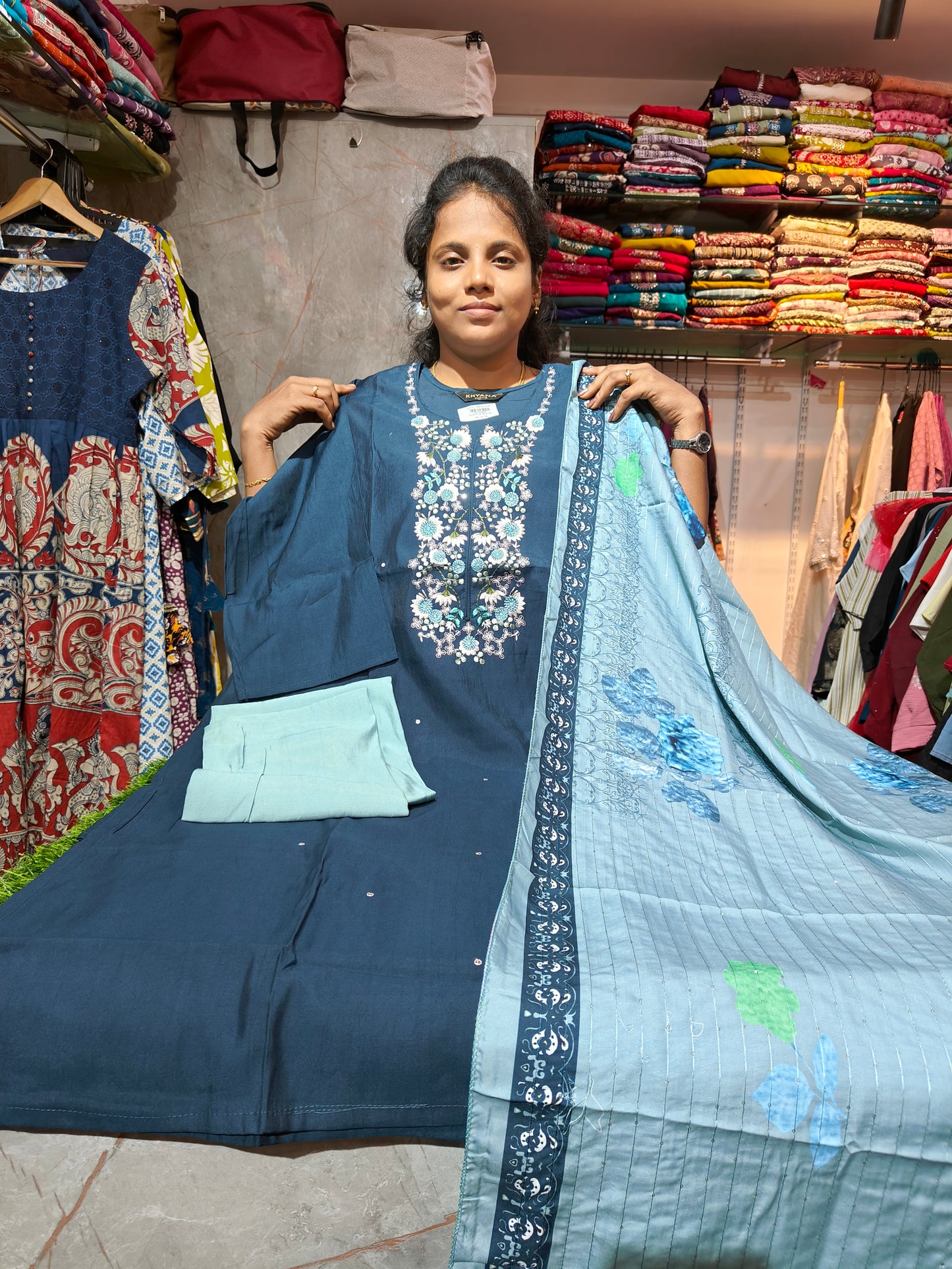 Plus Size Partywear Silk Salwar Set – SS699 | Sizes 3XL to 5XL | ₹699