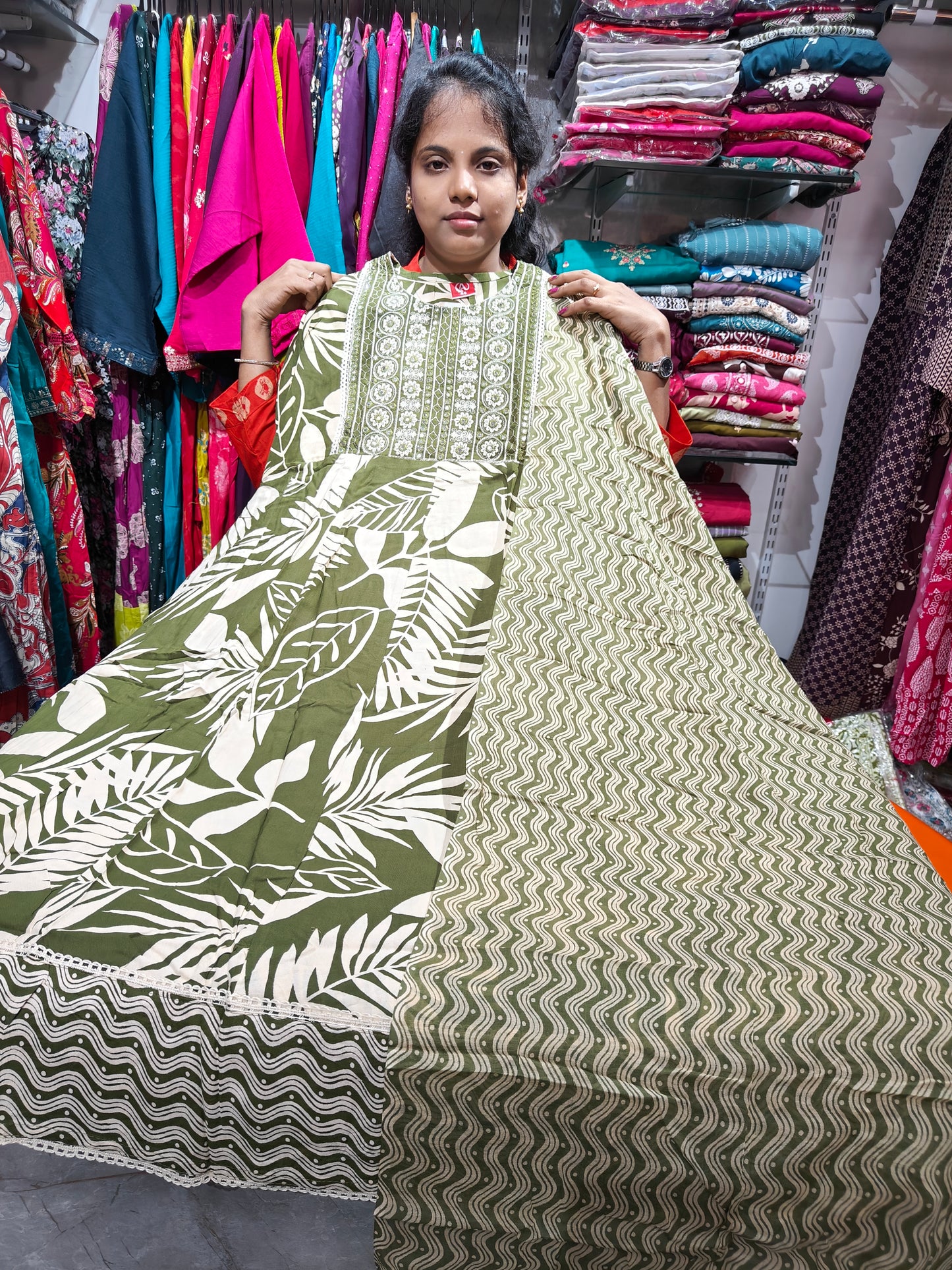 Rayon Cotton Anarkali Kurti with Dupatta | 3XL to 6XL PSTS56