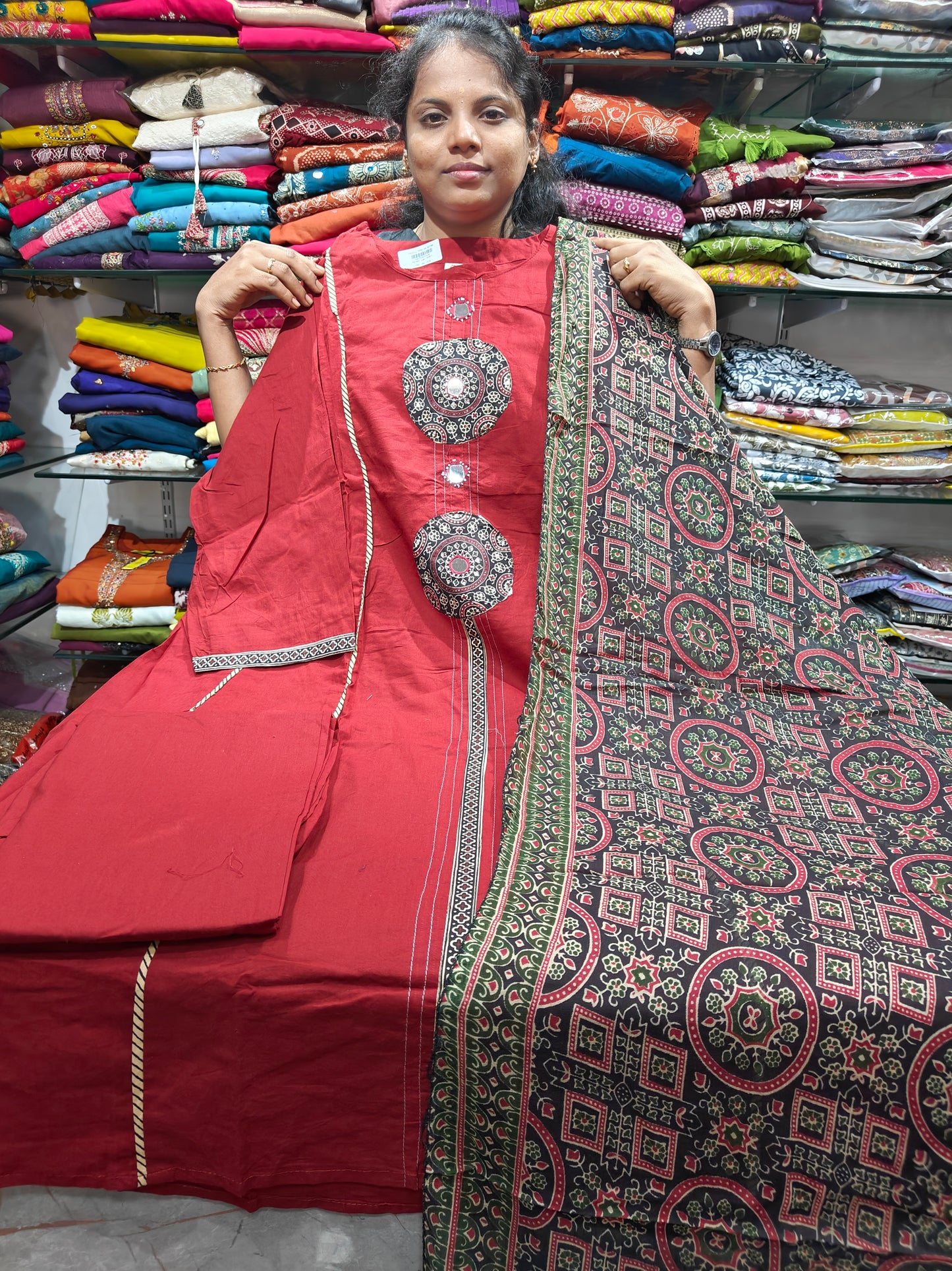 Premium Cotton Salwar Set with Original Mirror Work | 4XL–7XL | Just ₹949 | PSCS61