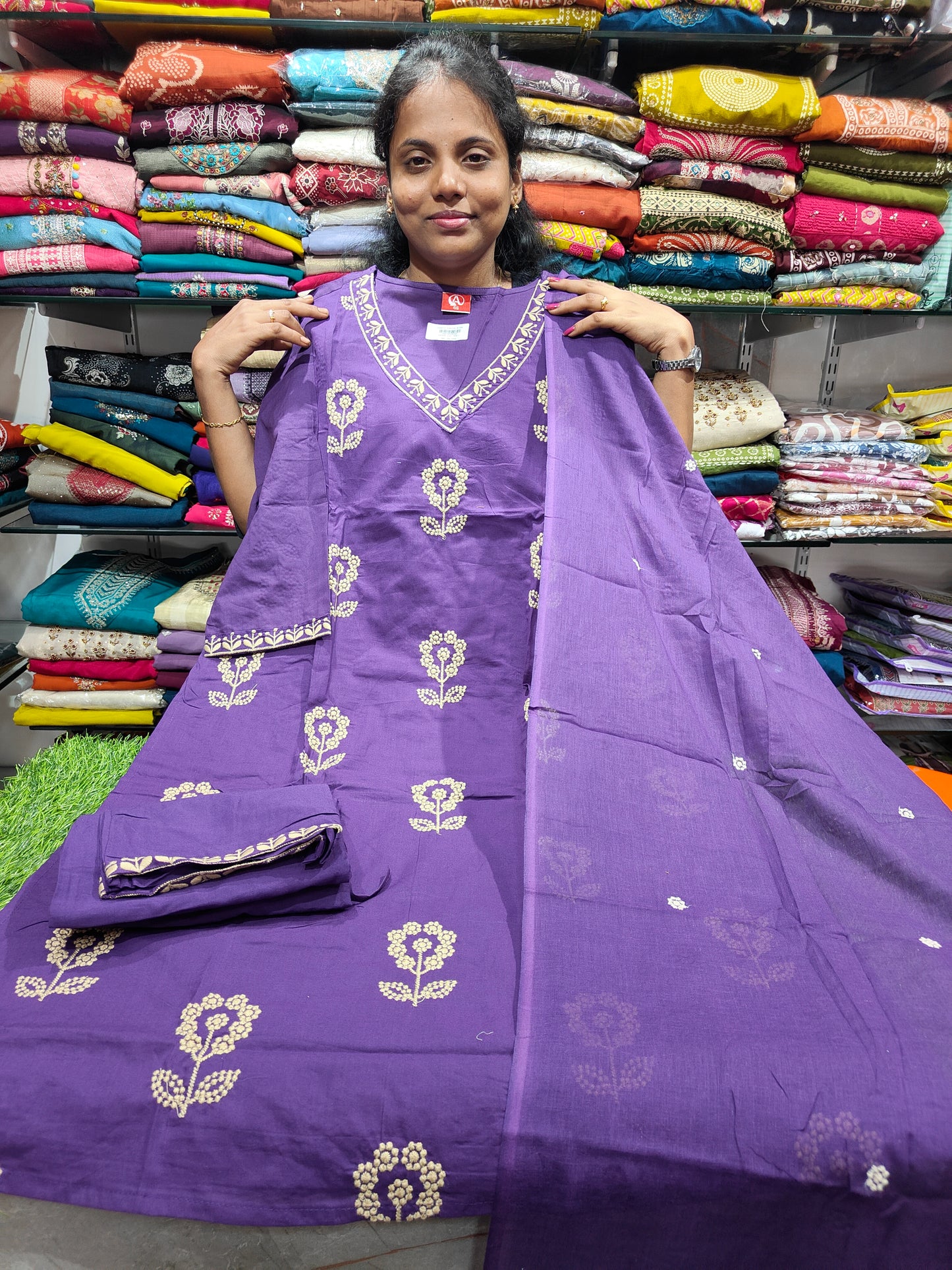 Rayon Cotton Straight Cut Salwar Set with Thread Work (3XL to 5XL) – Plus Size Ethnic Wear at ₹950 | PSFS52