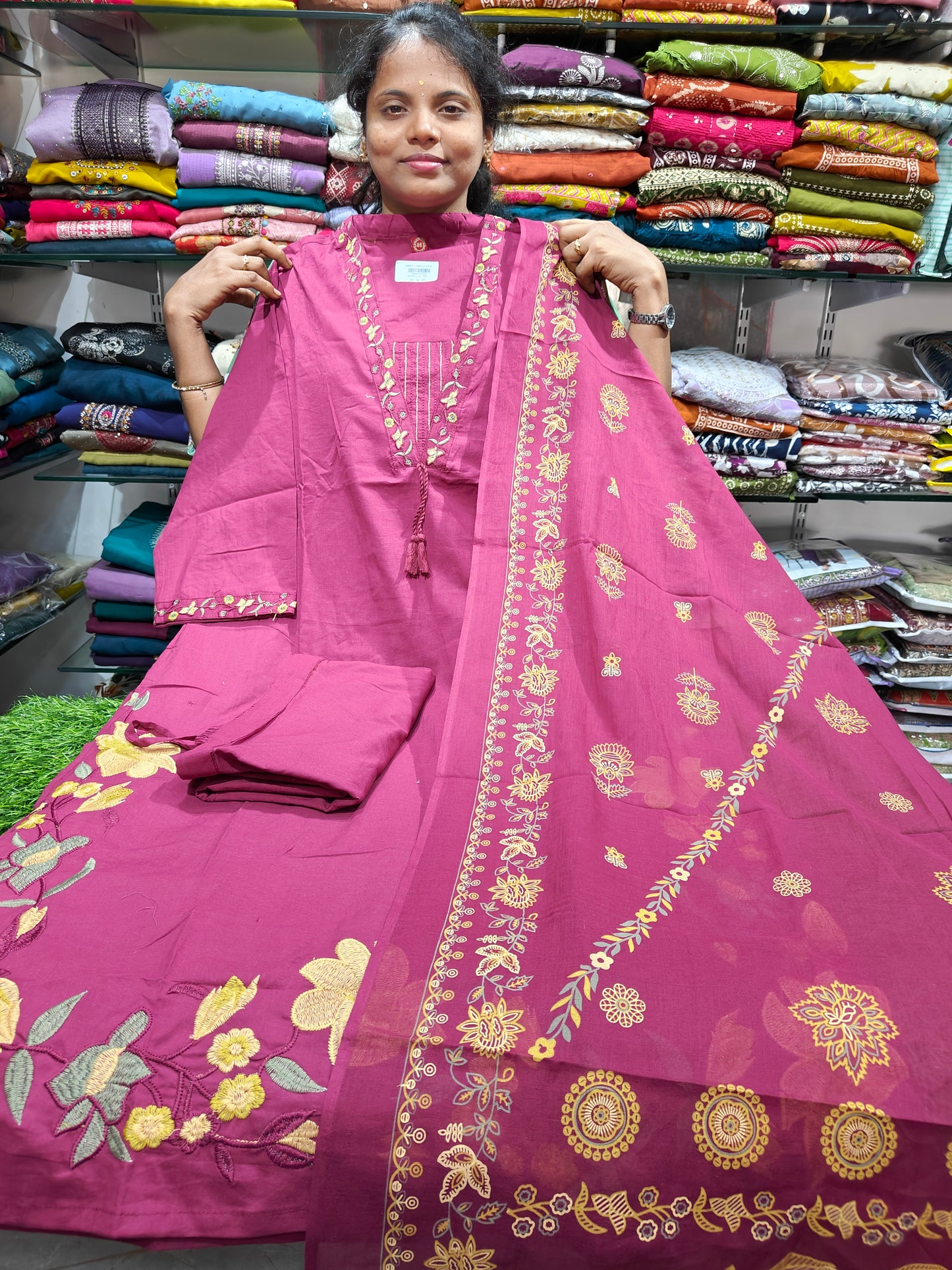 Pure Cotton Straight Cut Salwar Set 3XL to 6XL ₹999 | Collar & V-Neck PSCS70