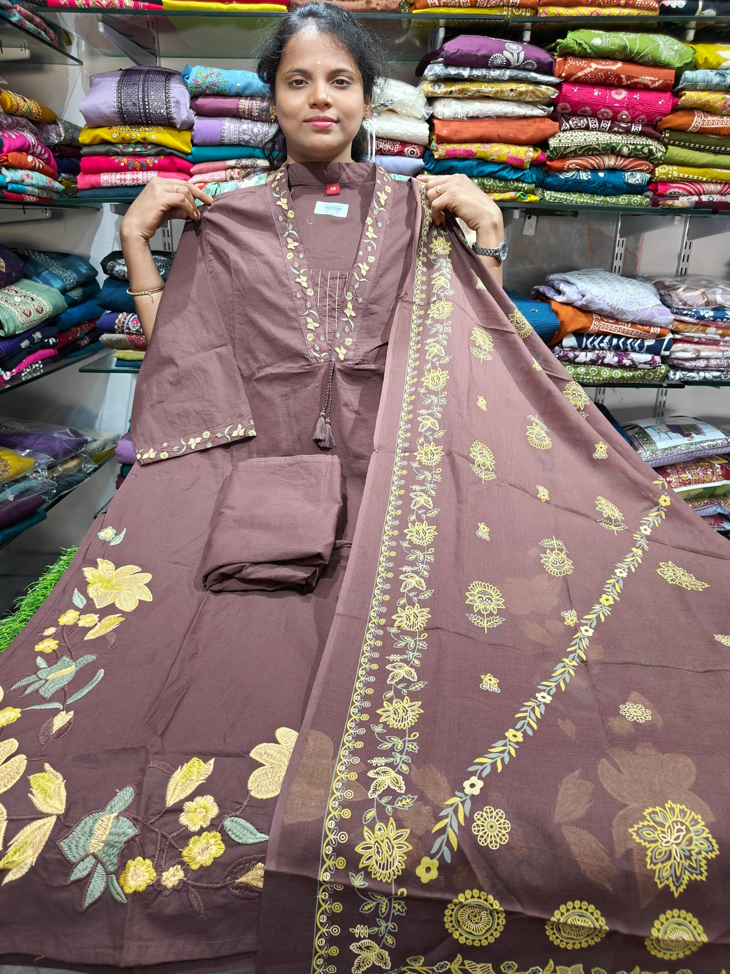 Pure Cotton Straight Cut Salwar Set 3XL to 6XL ₹999 | Collar & V-Neck PSCS70