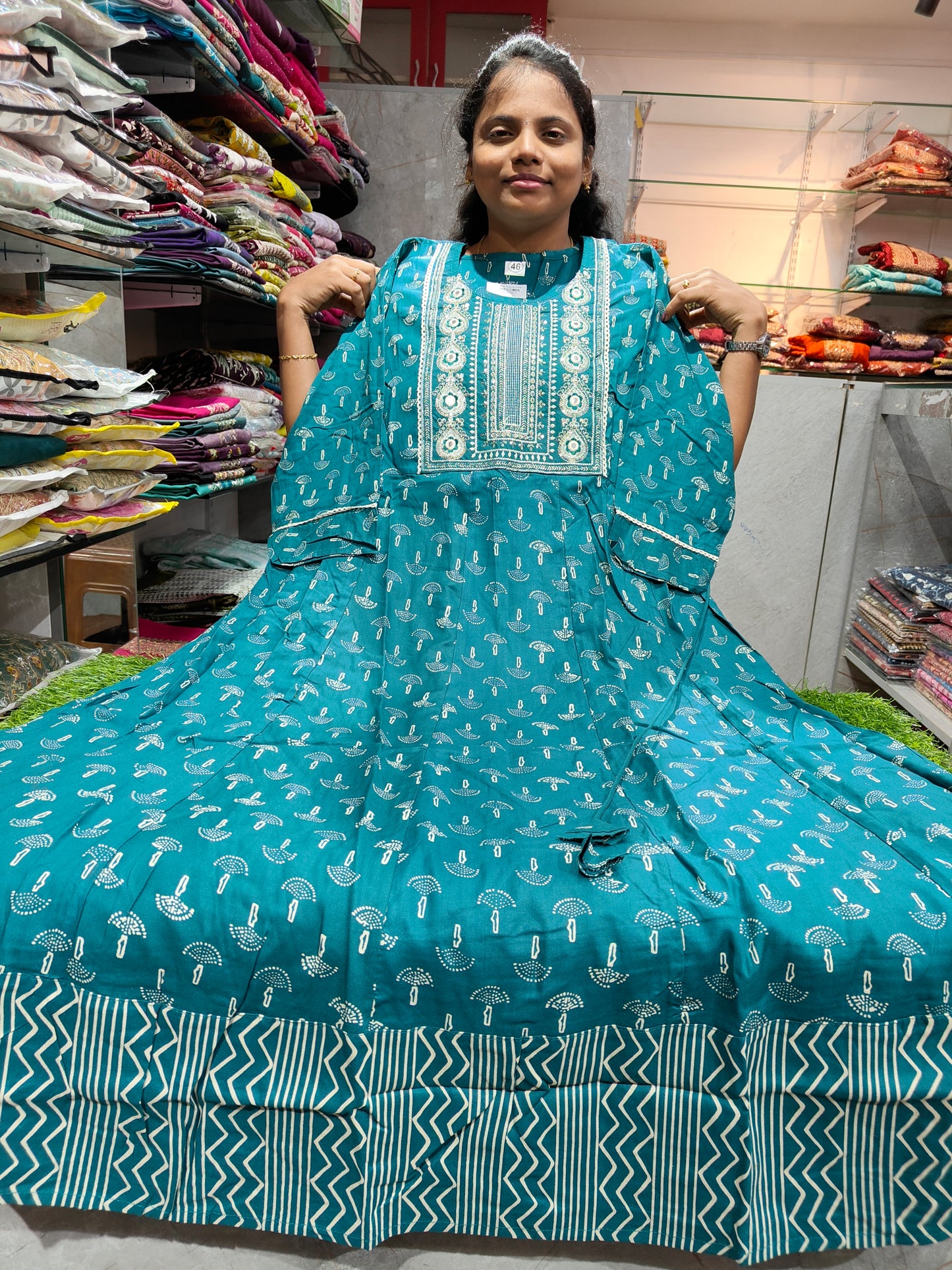 Plus Size Rayon Cotton Anarkali Kurti PSUK61 3XL to 6XL at ₹550 | Soft & Comfortable Ethnic Wear