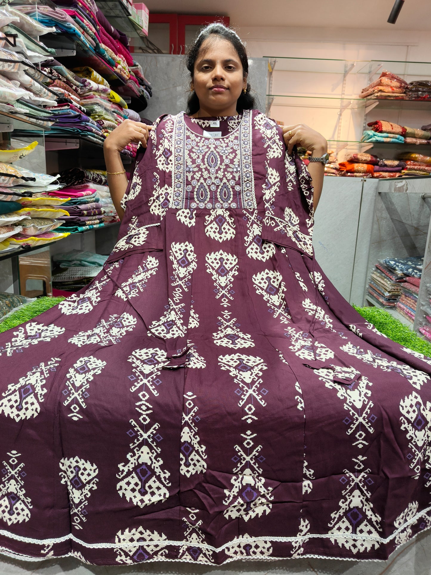 Plus Size Rayon Cotton Anarkali Kurti PSUK61 3XL to 6XL at ₹550 | Soft & Comfortable Ethnic Wear