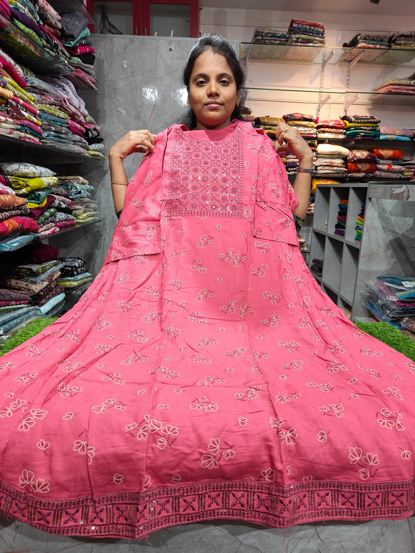 Plus Size Rayon Cotton Anarkali Kurti 5XL – Stylish Flared Daily Wear Kurti for Women | PSUK39 | ₹499
