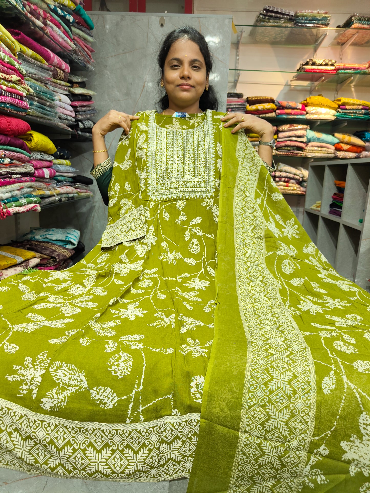 Rayon Cotton Anarkali Kurti with Dupatta | 4XL to 6XL PSTS18