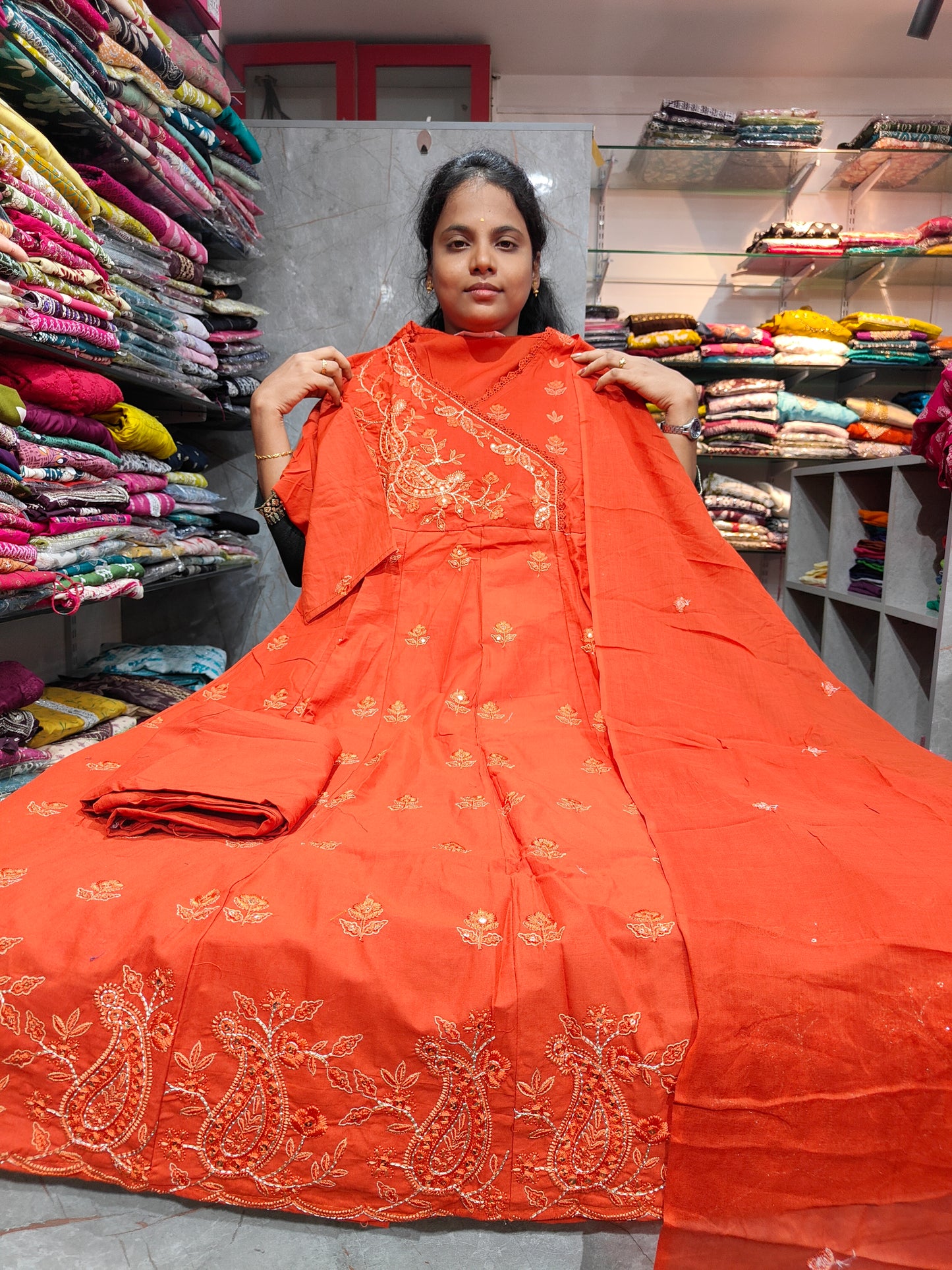 Plus Size Anarkali Full Set for Women 4XL to 6XL – Stylish Party Wear Kurti Set PSCS107
