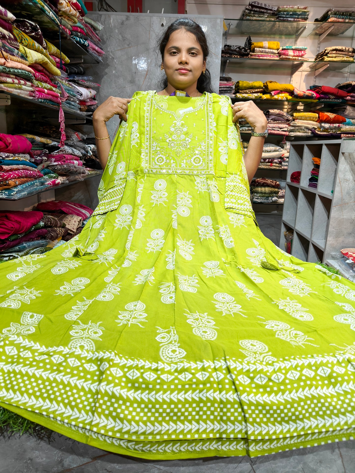 Plus Size Rayon Cotton Anarkali Kurti for Women 4XL to 6XL – PSUK92 at ₹550