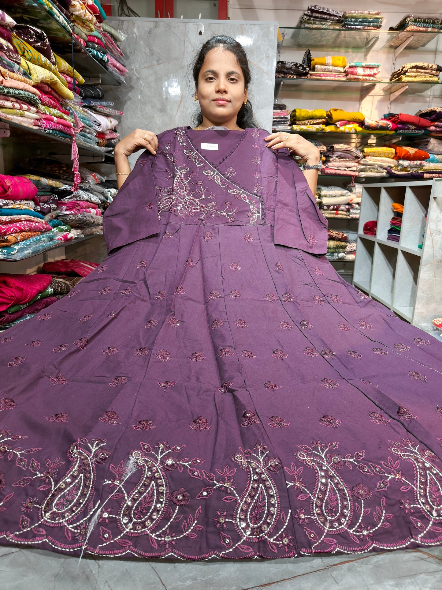 Trendy Rayon Cotton Long Anarkali Frock Kurti for Women 4XL to 6XL – PSUK109 | Plus Size Ethnic Wear