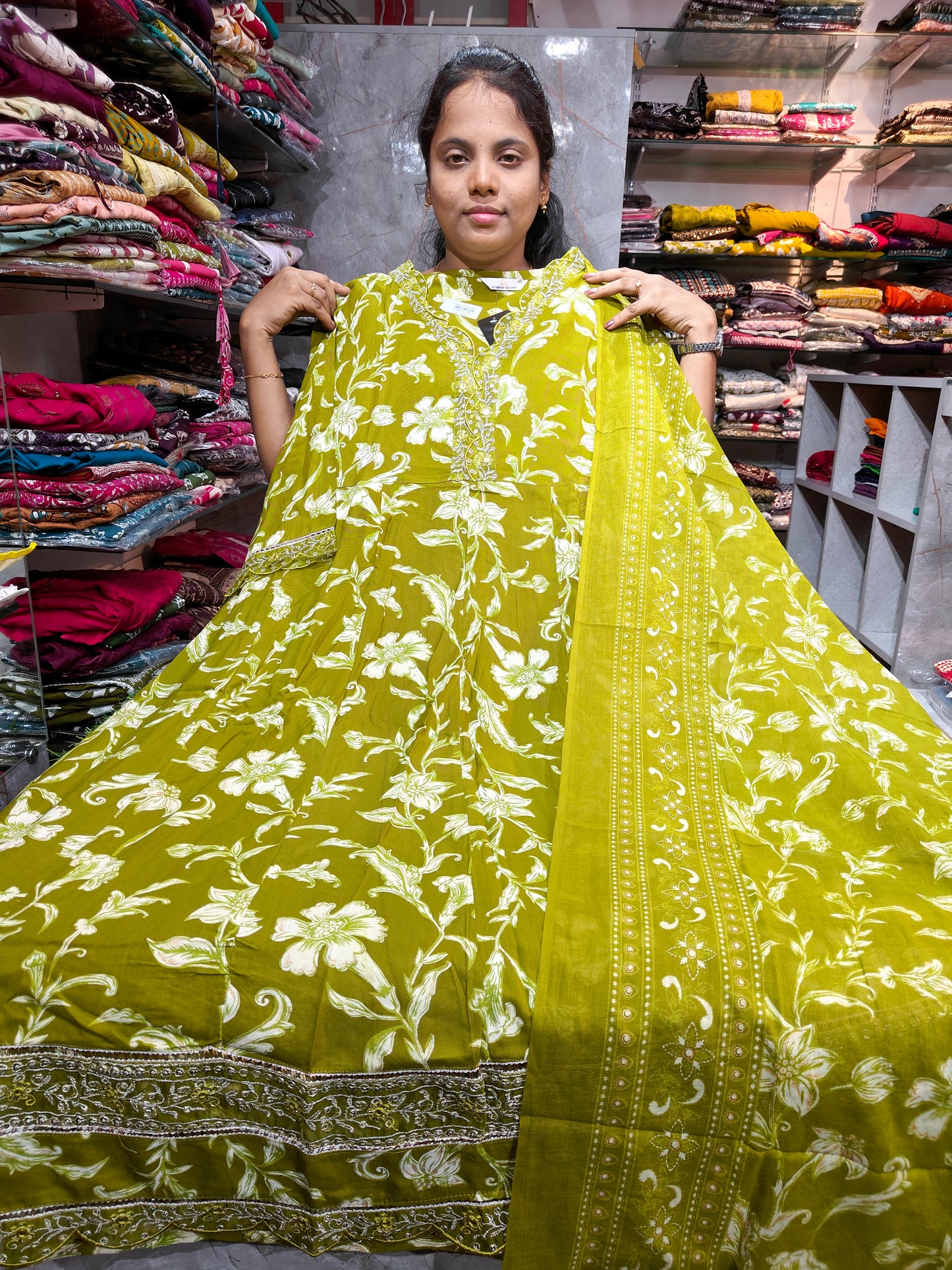Rayon Cotton Anarkali Kurti with Dupatta | 4XL to 6XL PSTS89
