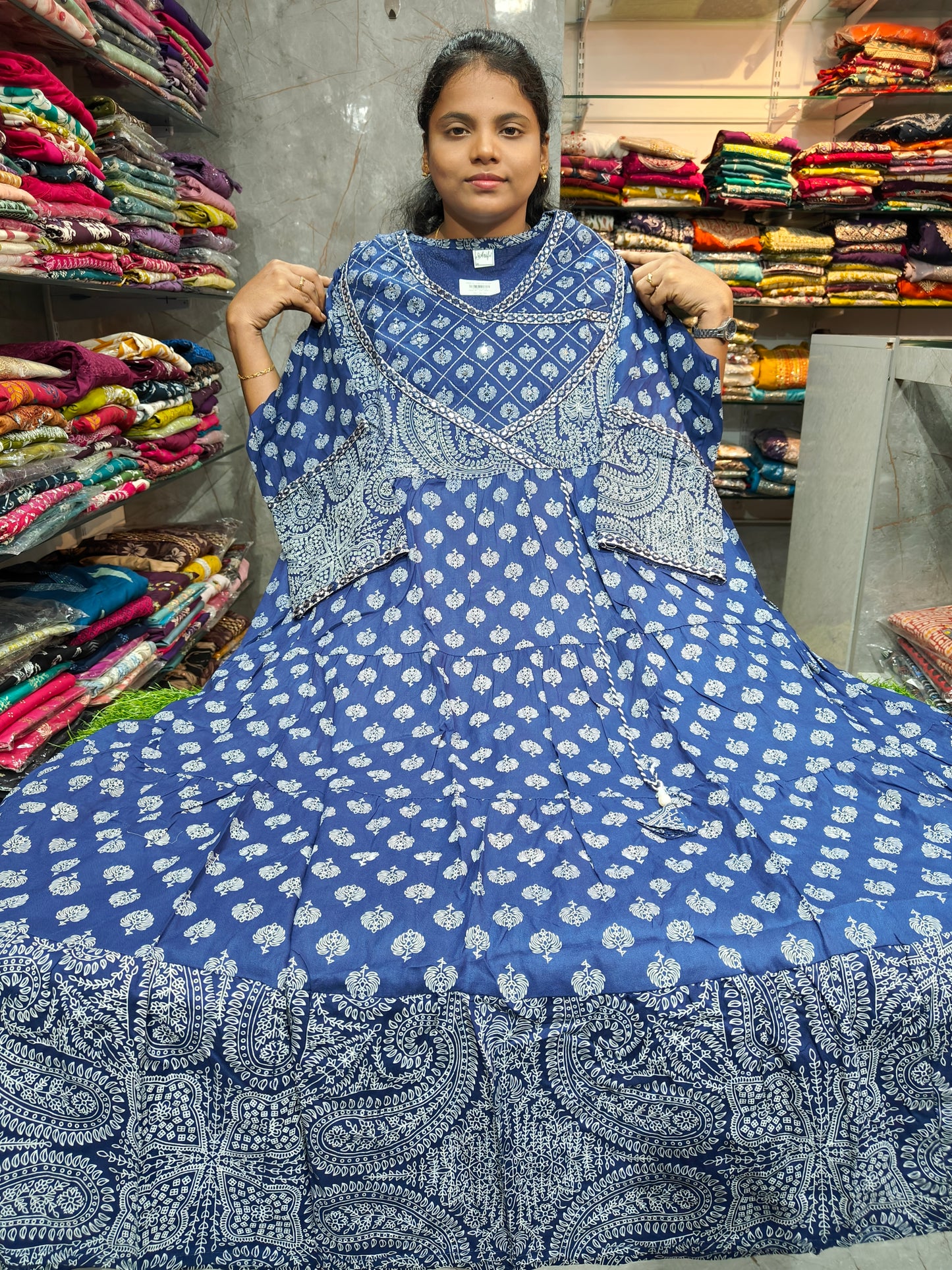 Rayon Cotton Long Anarkali Kurti for Women | Plus Size 4XL to 6XL | PSUK107 | ₹650