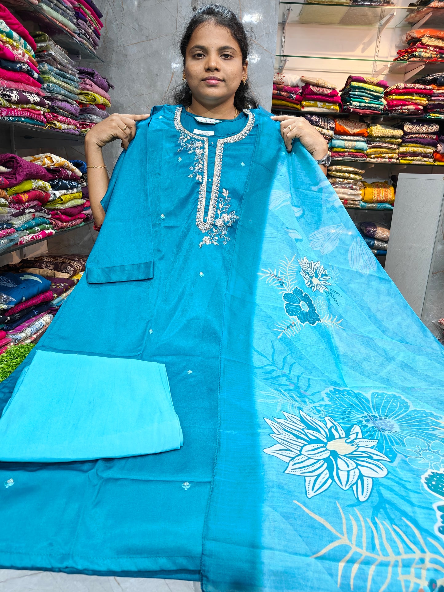 Soft Silk Straight Cut Grand Partywear Salwar Set with Lining for Women | Plus Size 3XL to 5XL | PSFS42 | ₹1099