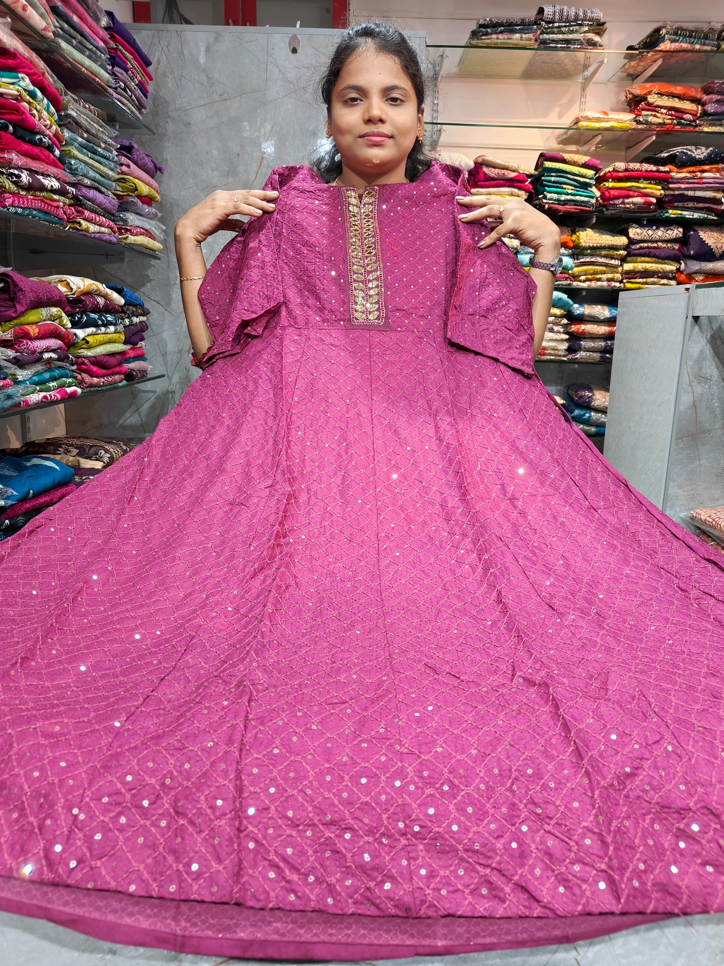 Rayon Cotton Long Anarkali Kurti for Women | Plus Size 4XL to 6XL | PSUK29 | ₹699