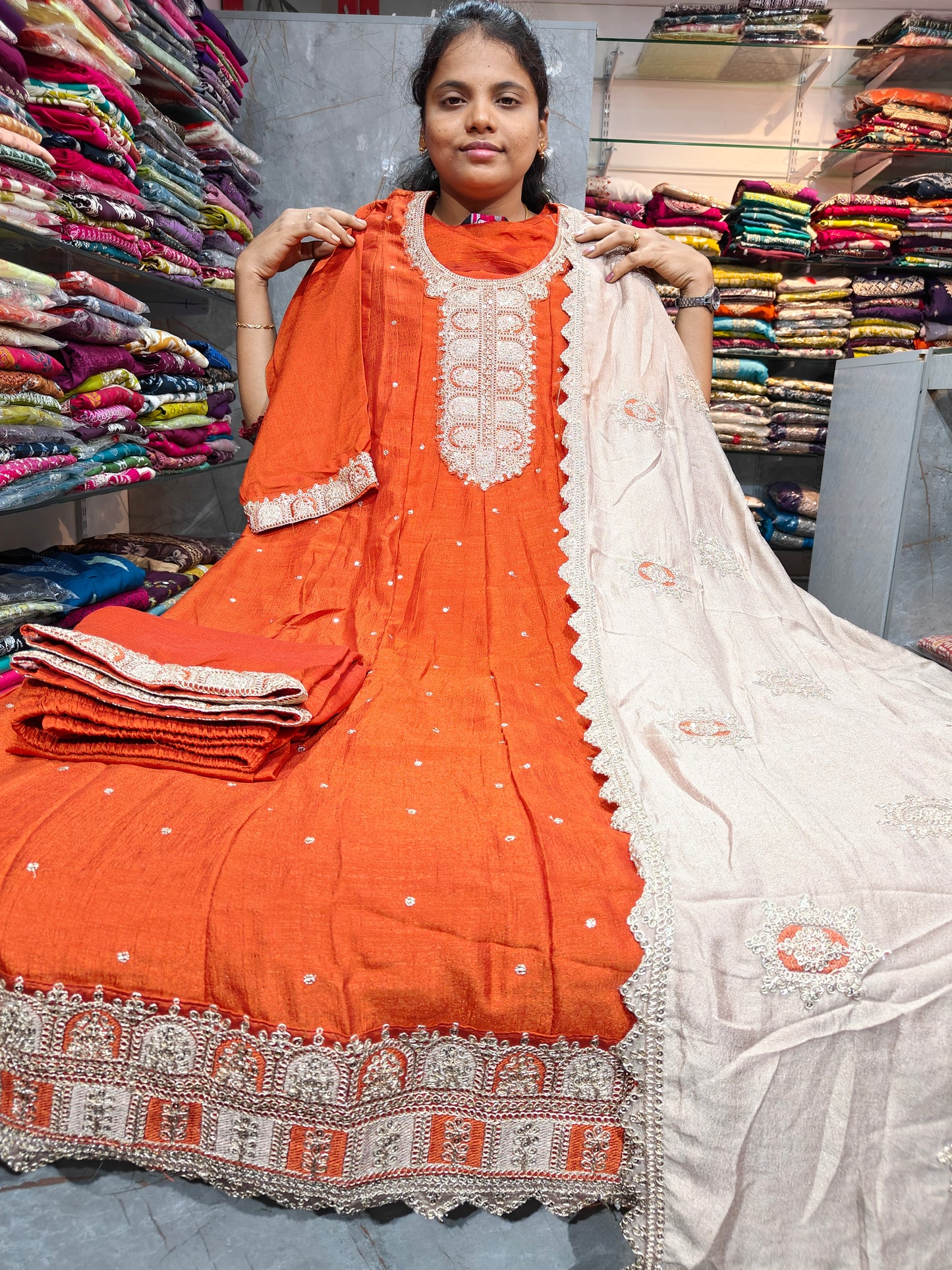 Grand Vichitra Silk Anarkali Full Set for Women 4XL to 6XL – PSFS76 at ₹1099
