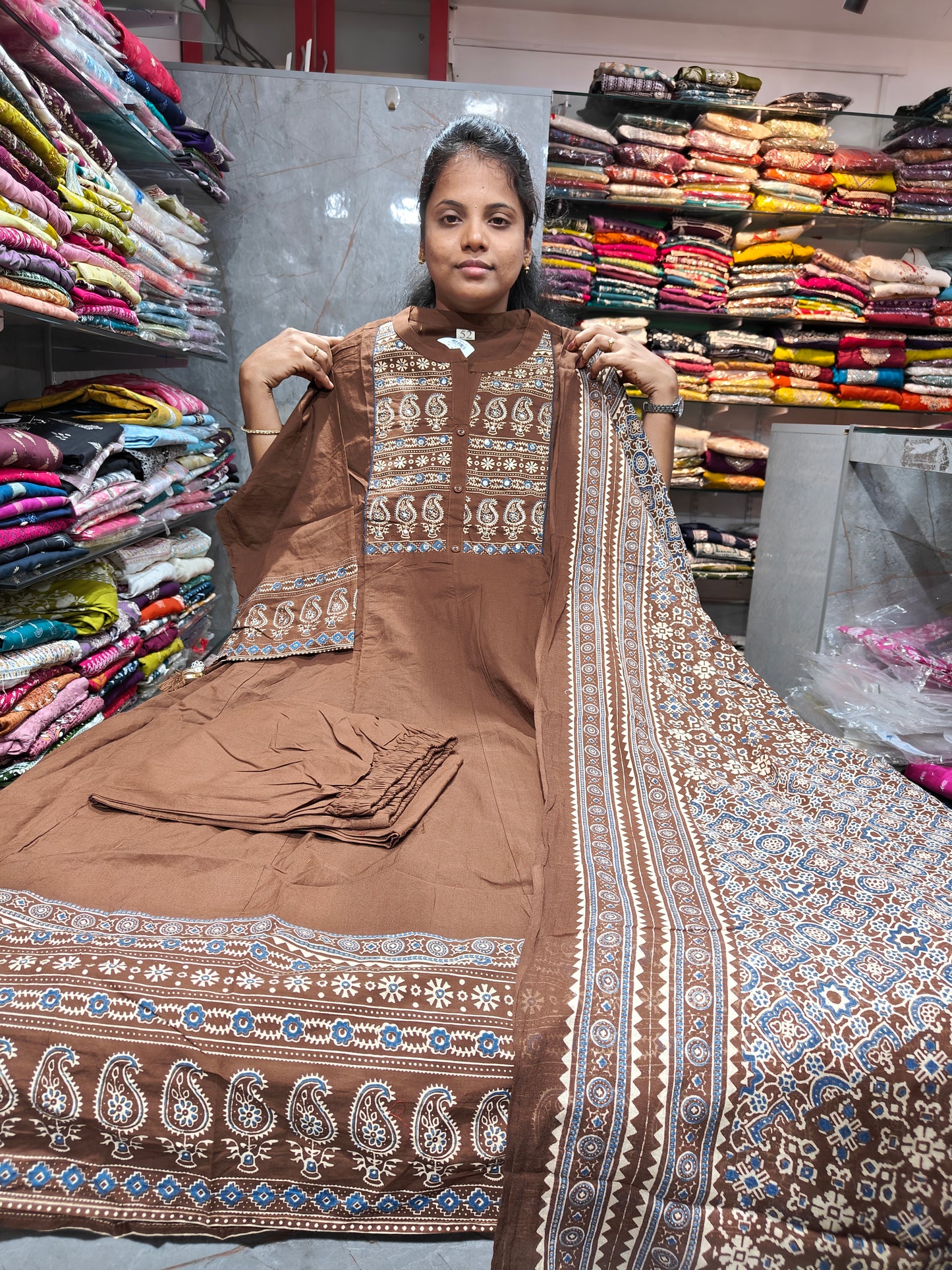Pure Cotton Long Anarkali Full Set for Women | PSCS113 | Just ₹999