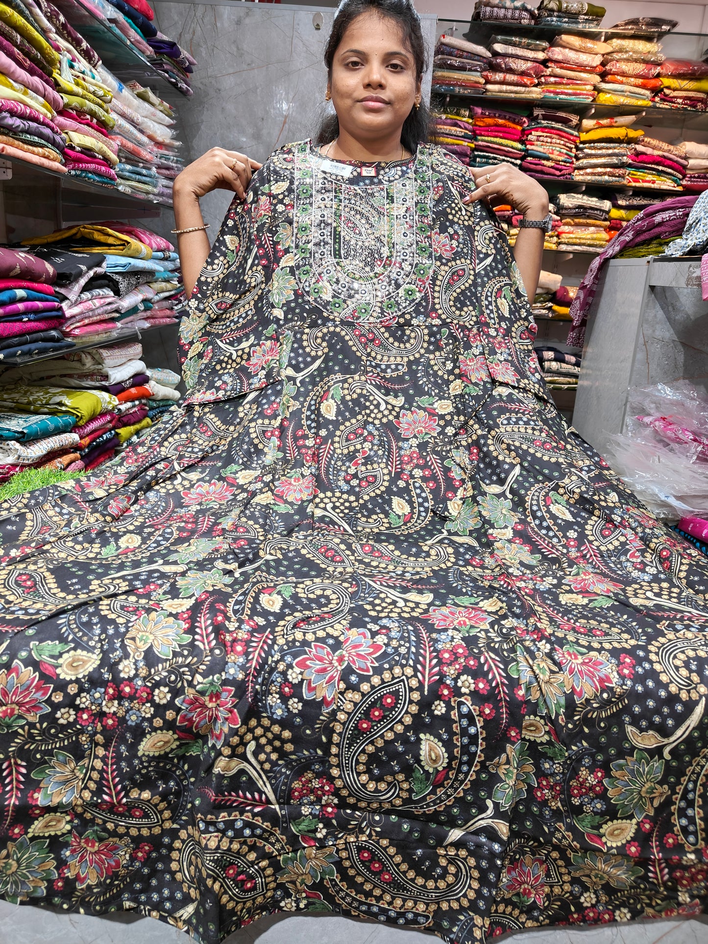 Plus Size Rayon Cotton Multi Colour Anarkali Kurti | 3XL-6XL | PSUK30