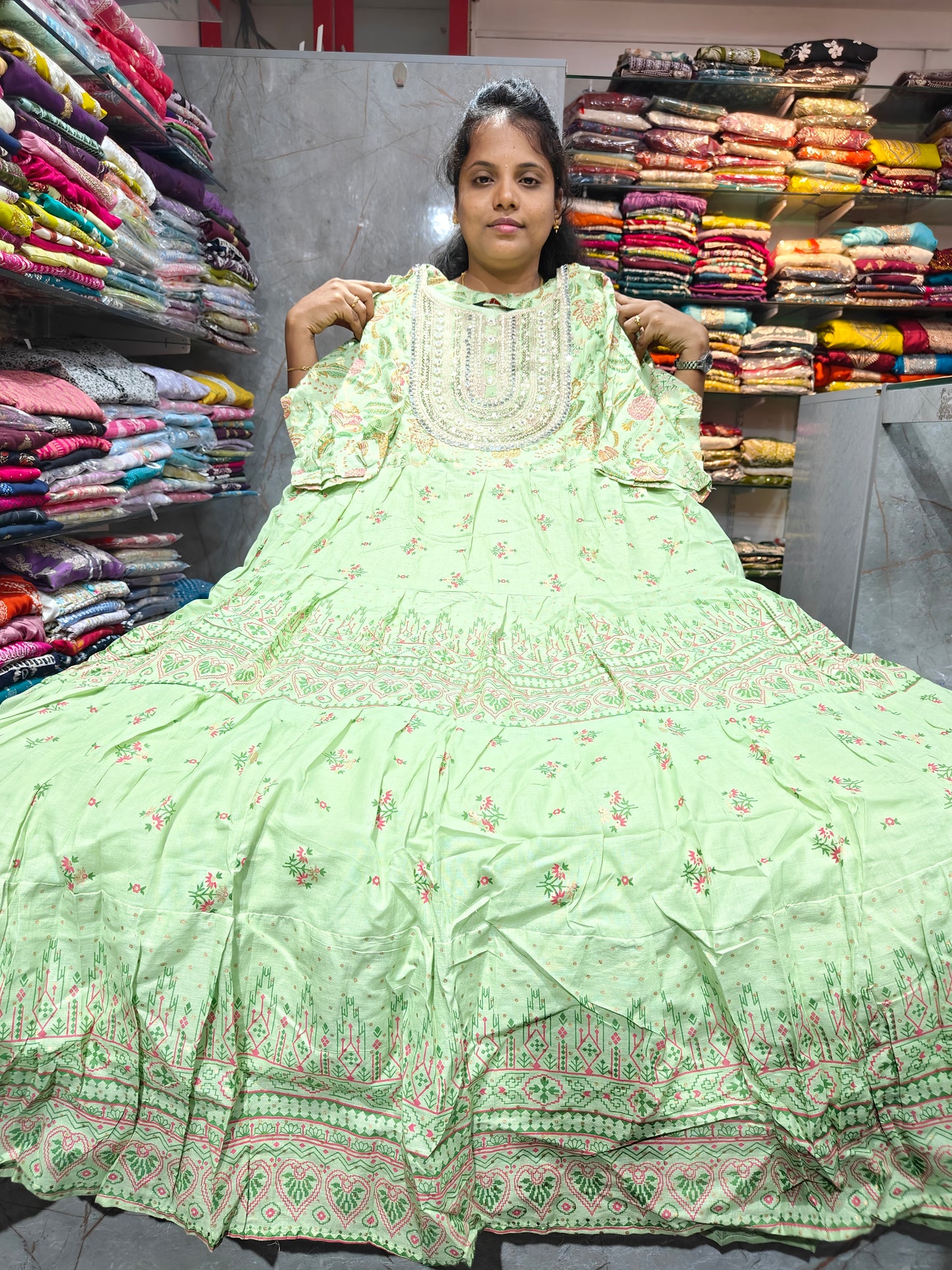 Buy Mal Mal Cotton White Trendy Anarkali Frock 3XL to 6XL Online in Tamil Nadu | PSUK116| Keerthi Fashion Store