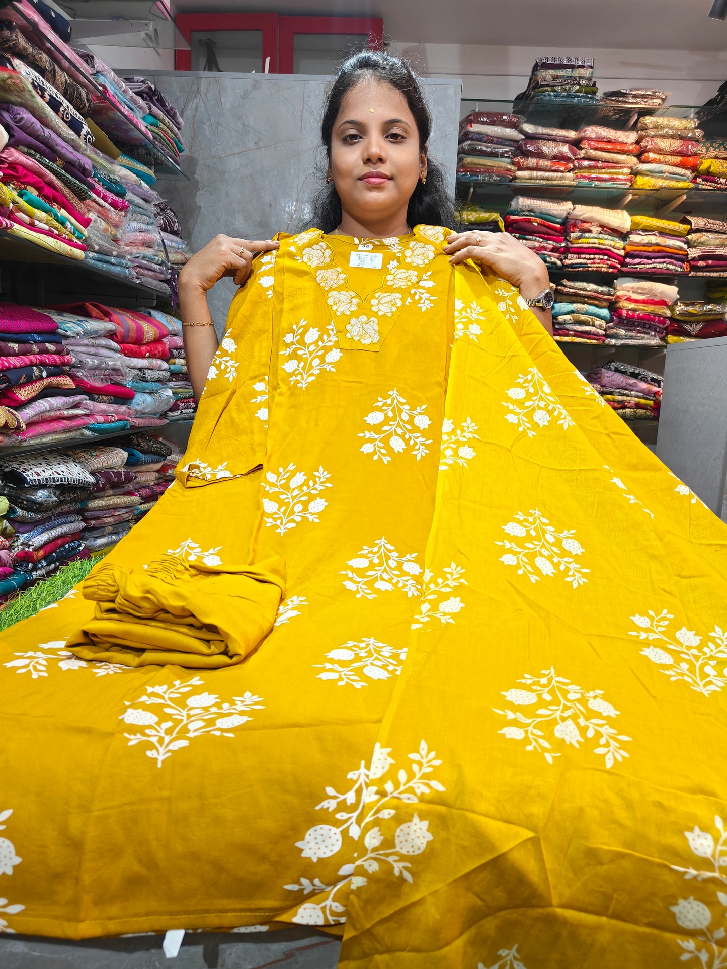 PSCS124 Straight Cut Anarkali Full Set for Women | Rayon Cotton Ethnic Wear | Elegant Kurti, Bottom & Dupatta | Just ₹850