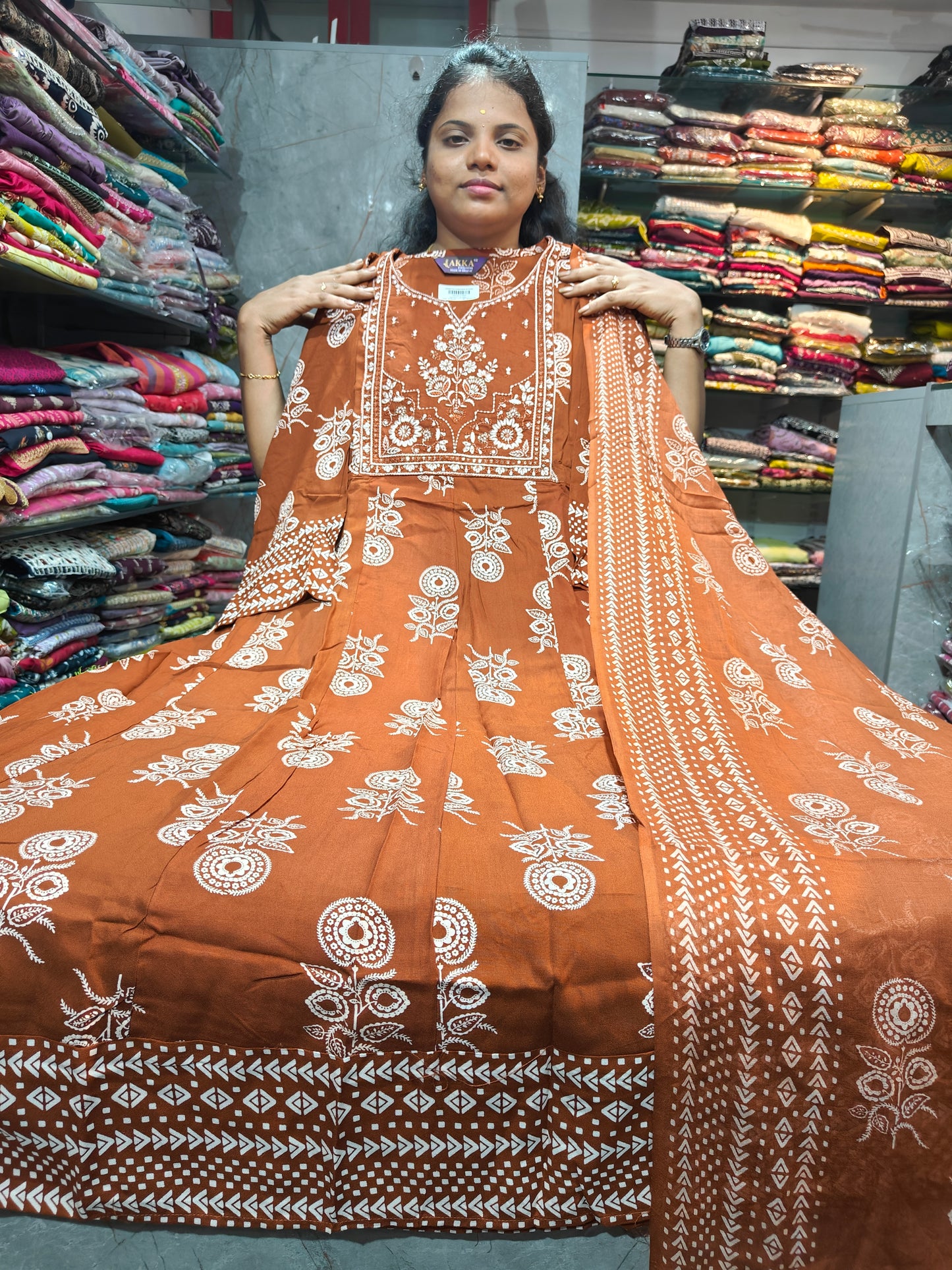 Rayon Cotton Anarkali Kurti with Dupatta | 4XL to 6XL PSTS22