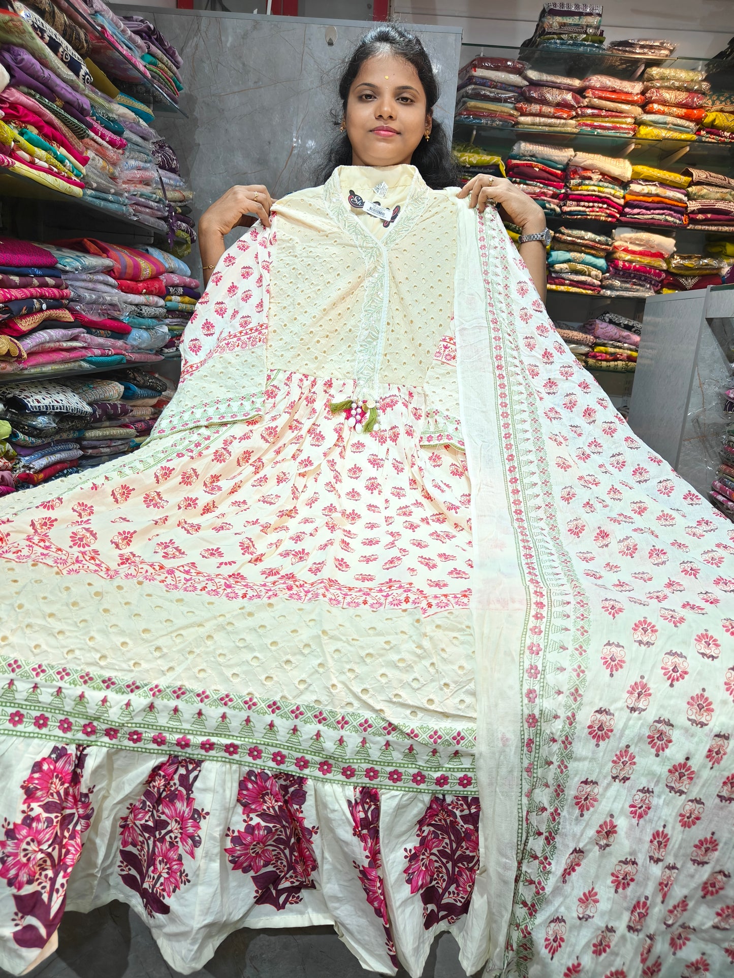 PSTS98 Hakoba Model Anarkali Kurti with Shawl | Trendy Designer Ethnic Set for Women | Premium Collection | Just ₹999
