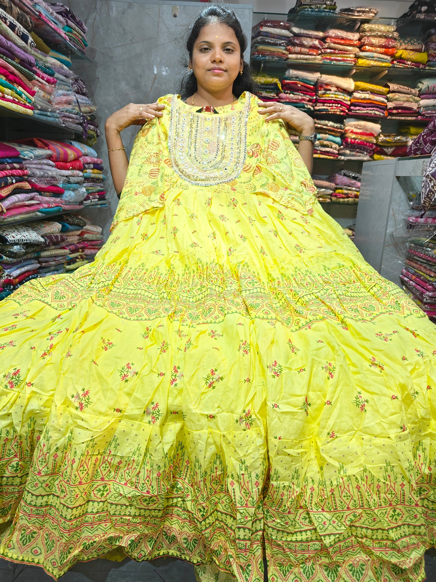 Buy Mal Mal Cotton White Trendy Anarkali Frock 3XL to 6XL Online in Tamil Nadu | PSUK116| Keerthi Fashion Store
