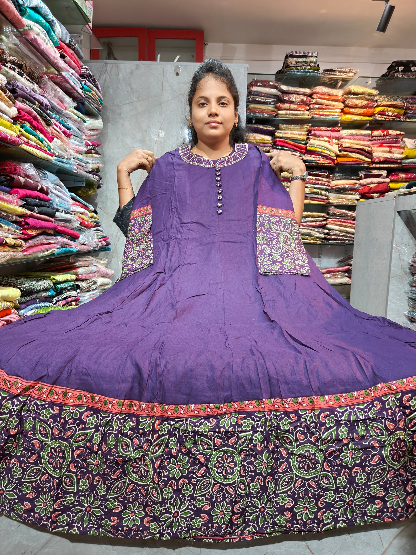 Plus Size Rayon Cotton Trending Anarkali Kurti PSUK122 | 3XL–6XL Stylish Flare Kurti | ₹650 Only