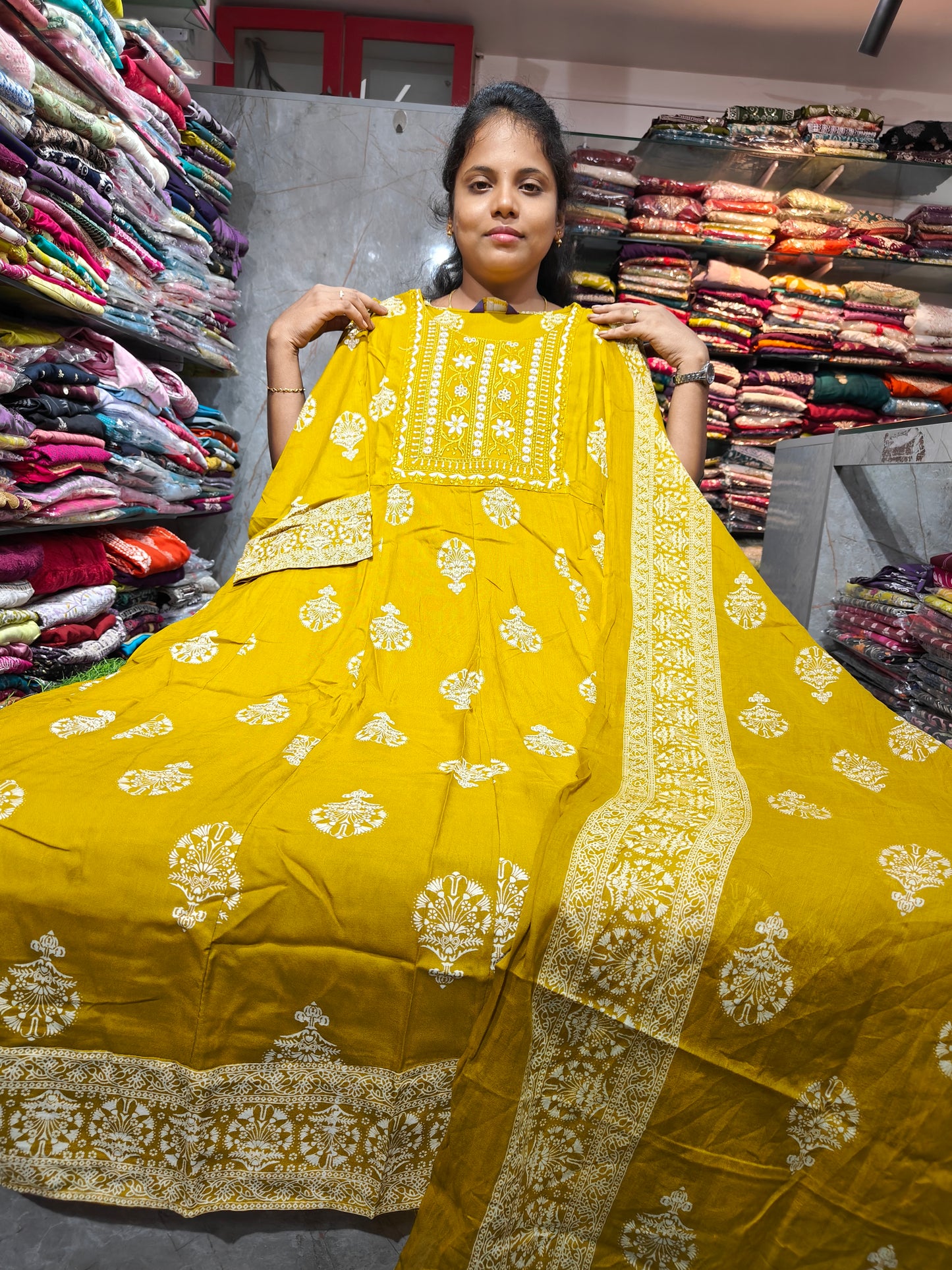 Rayon Cotton Anarkali Kurti with Dupatta | 4XL to 6XL PSTS11
