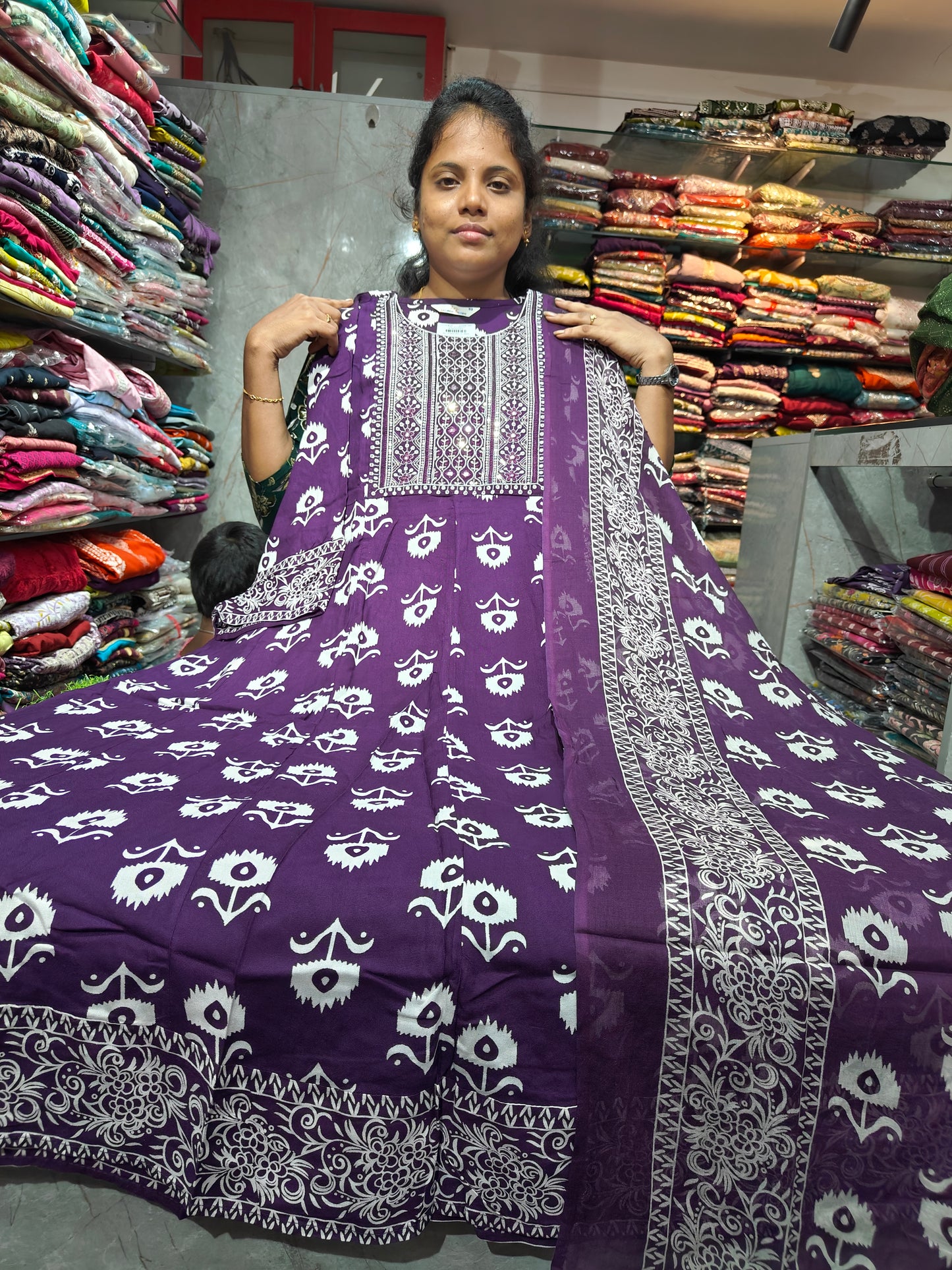 Rayon Cotton Anarkali Kurti with Dupatta | 4XL to 6XL PSTS95