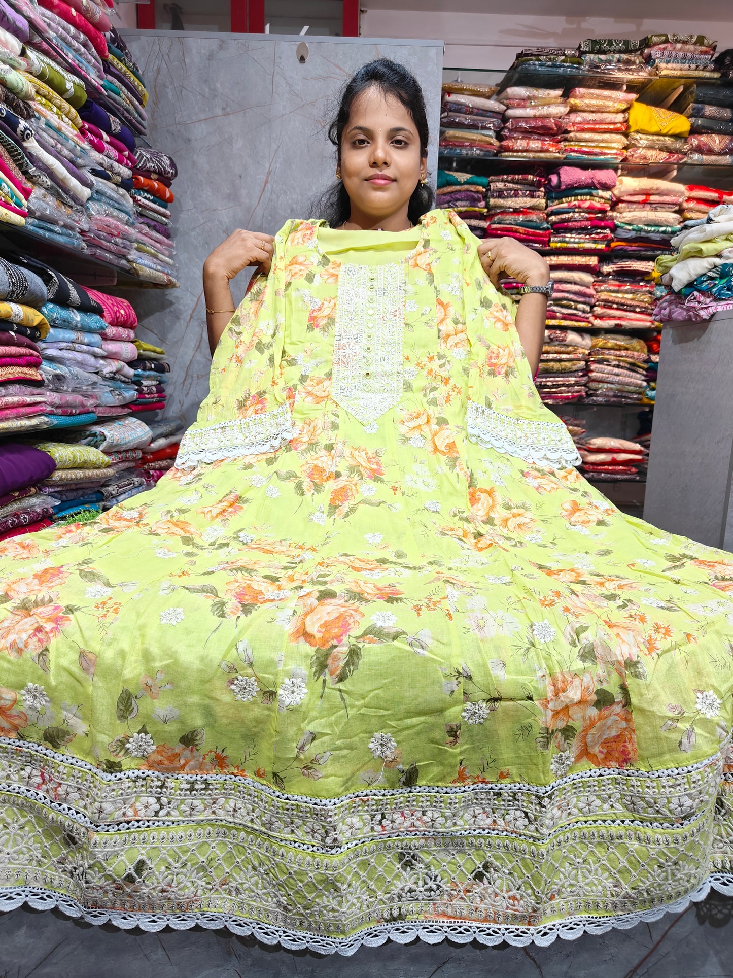 Mal Cotton Full Length Anarkali Kurti with Lining for Women | Trending Design | Plus Size 3XL, 4XL, 5XL & 6XL | PSUK132 | Just ₹799
