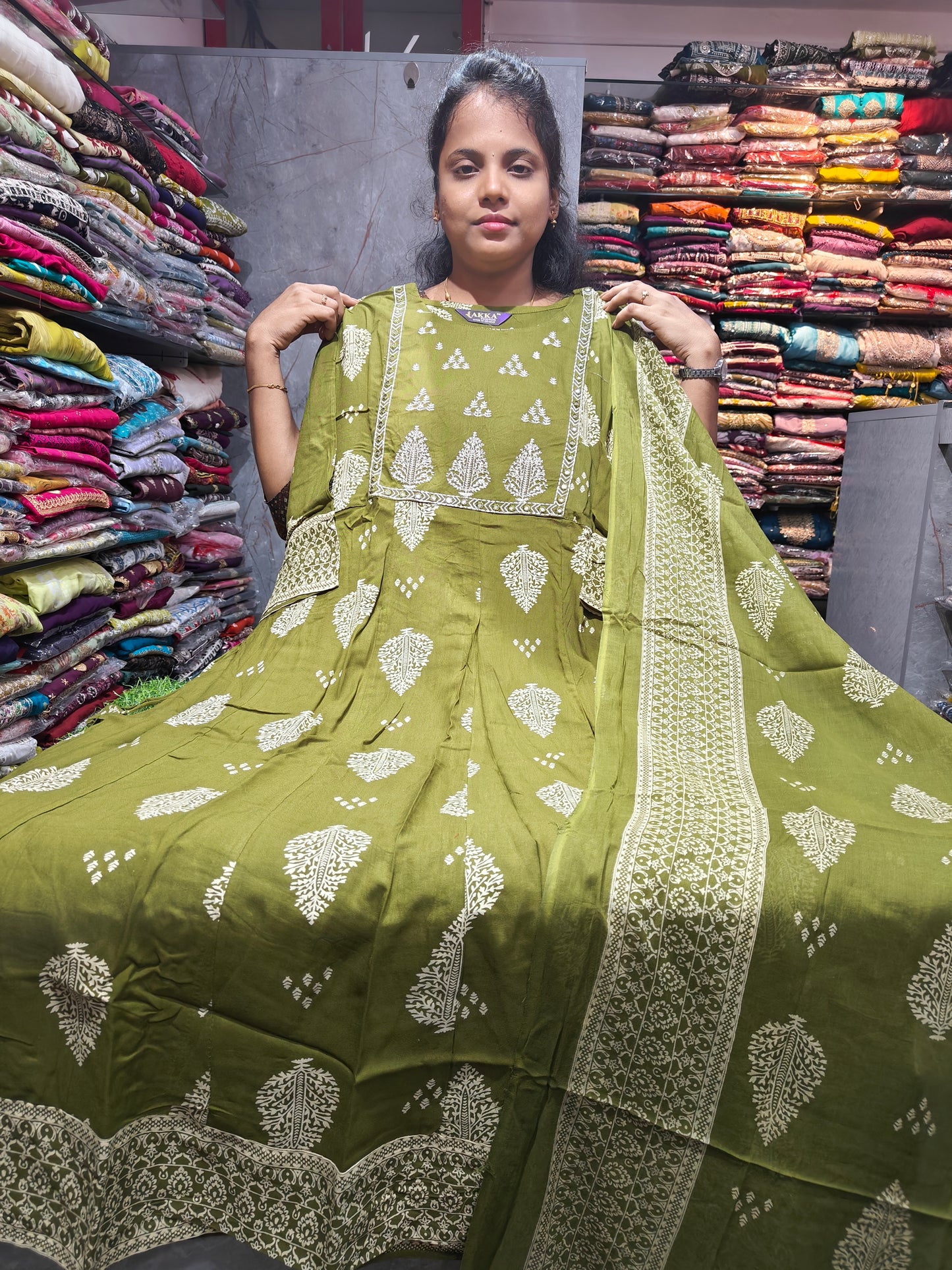 Rayon Cotton Anarkali Kurti with Dupatta | 4XL to 6XL PSTS45