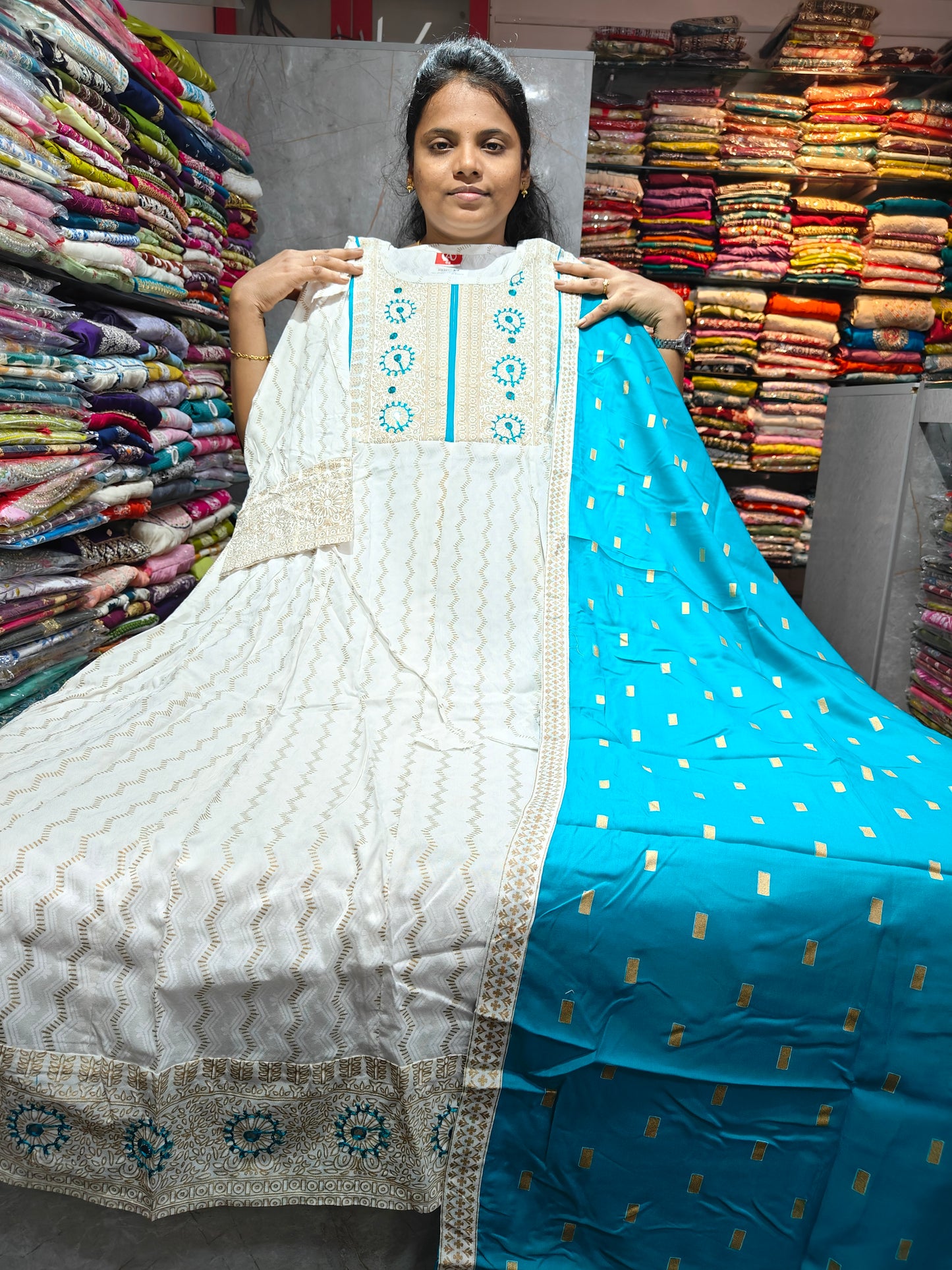 Rayon Cotton Anarkali Kurti with Dupatta | 4XL to 6XL PSTS100