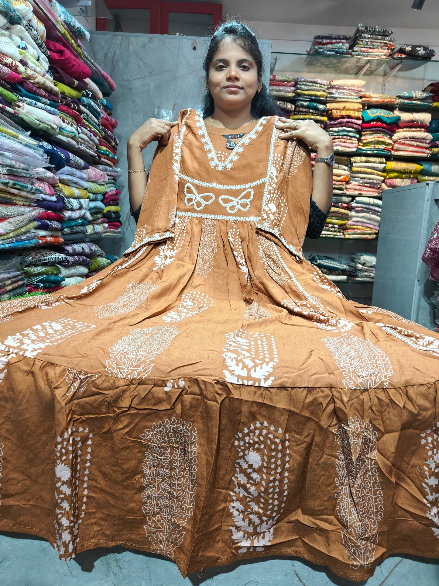 Plus Size Rayon Cotton Anarkali Kurti for Women 3XL to 6XL – PSUK136 at ₹599